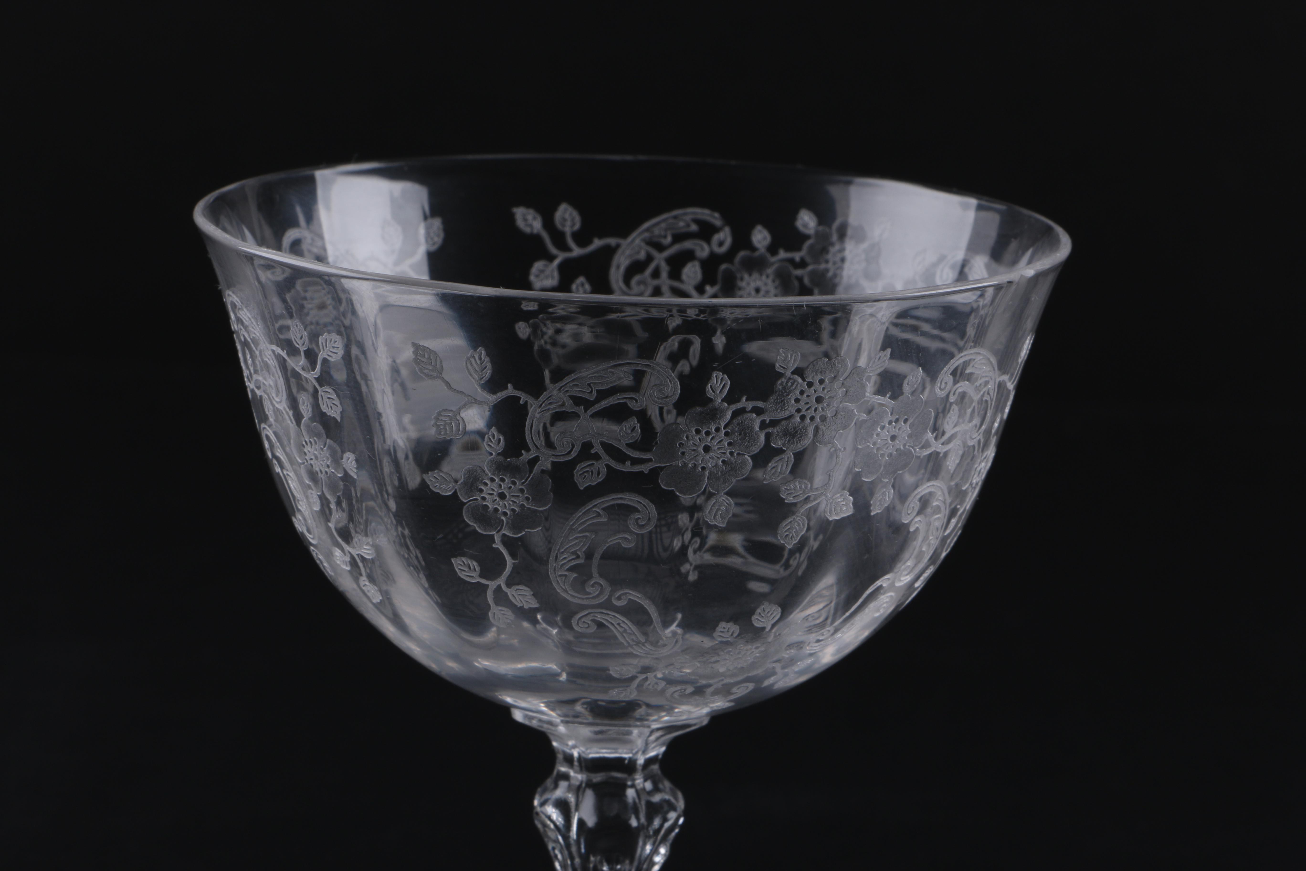 Assortment of Etched Glassware