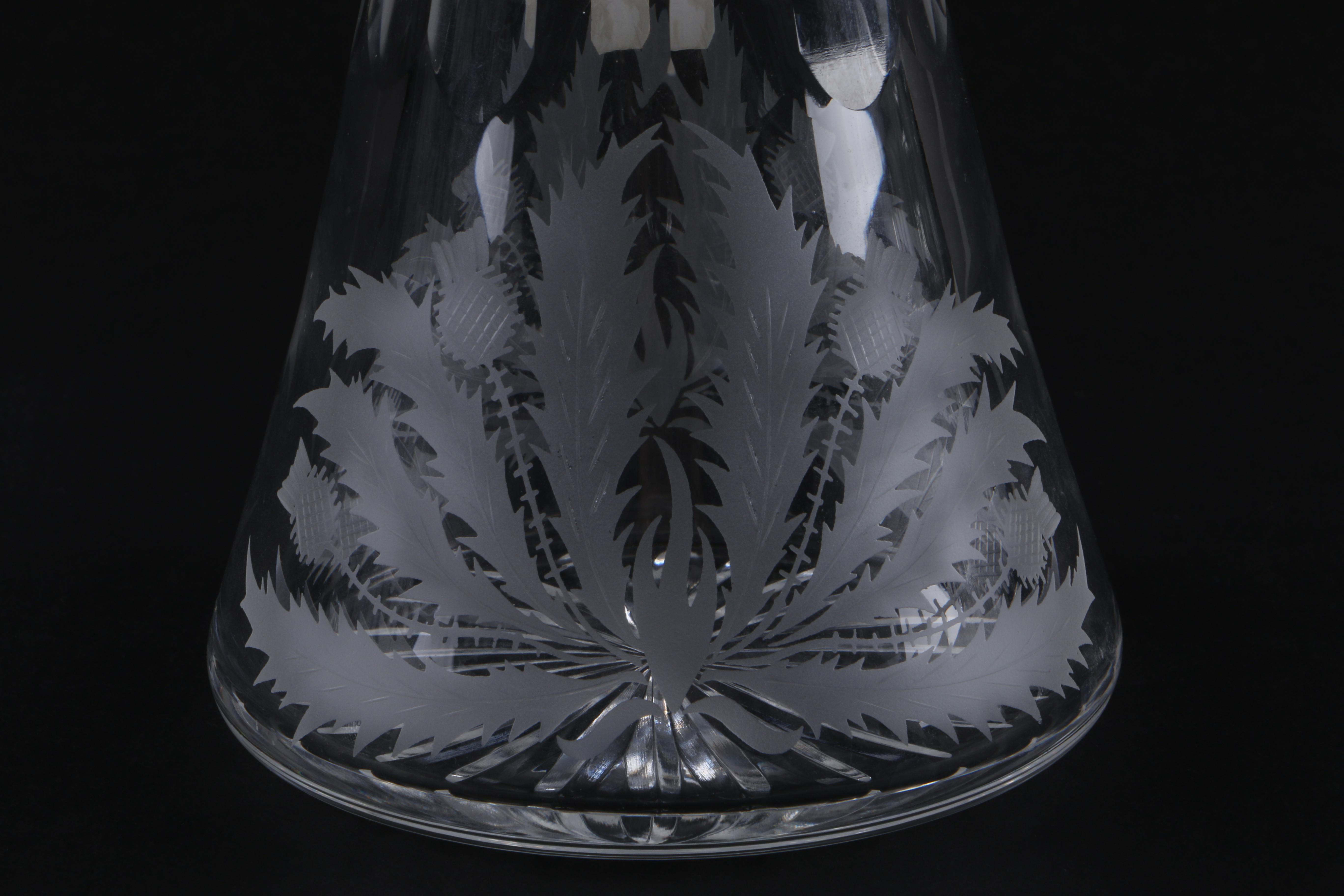 Edinburgh Crystal "Thistle" Decanter with Glasses