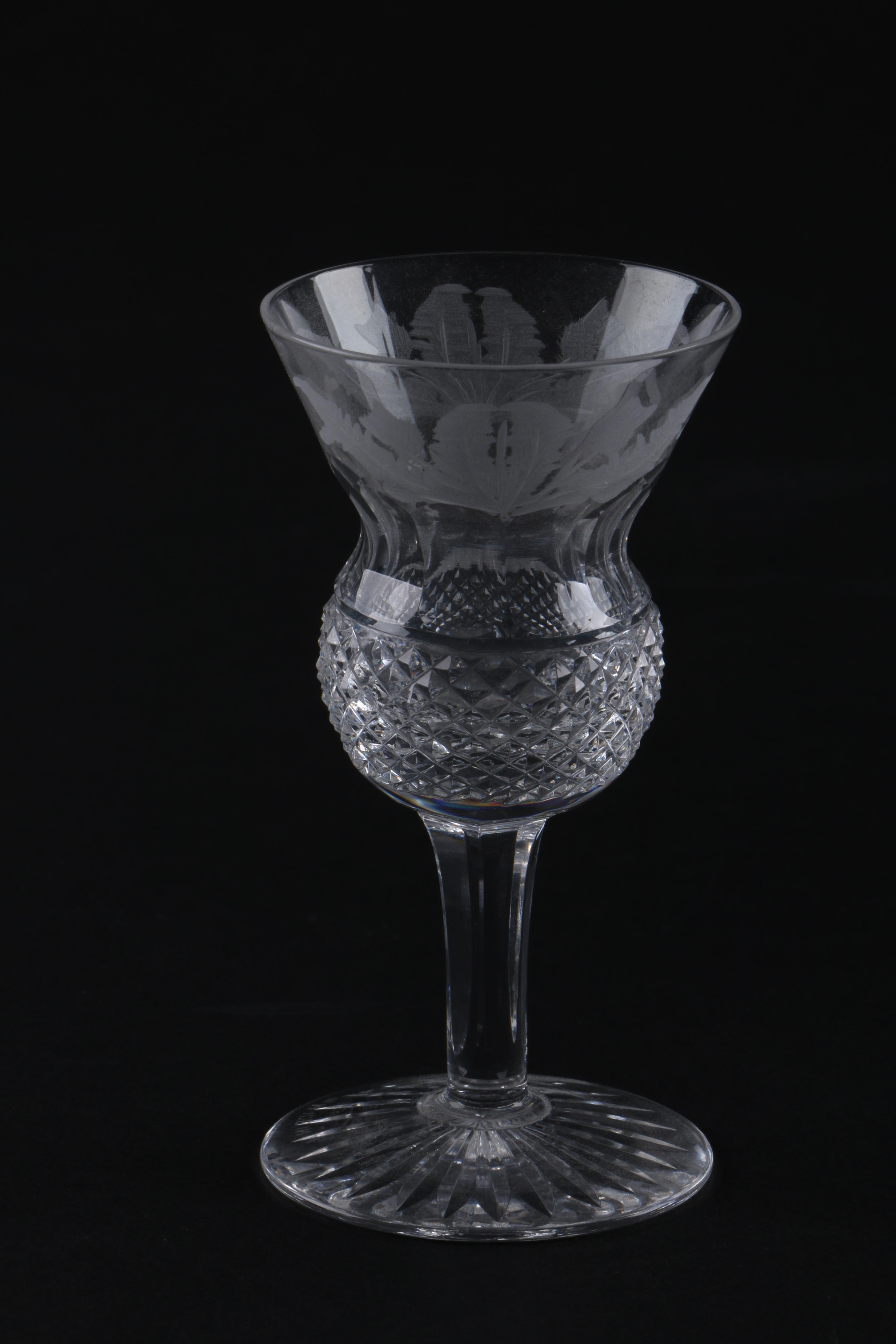 Edinburgh Crystal "Thistle" Decanter with Glasses