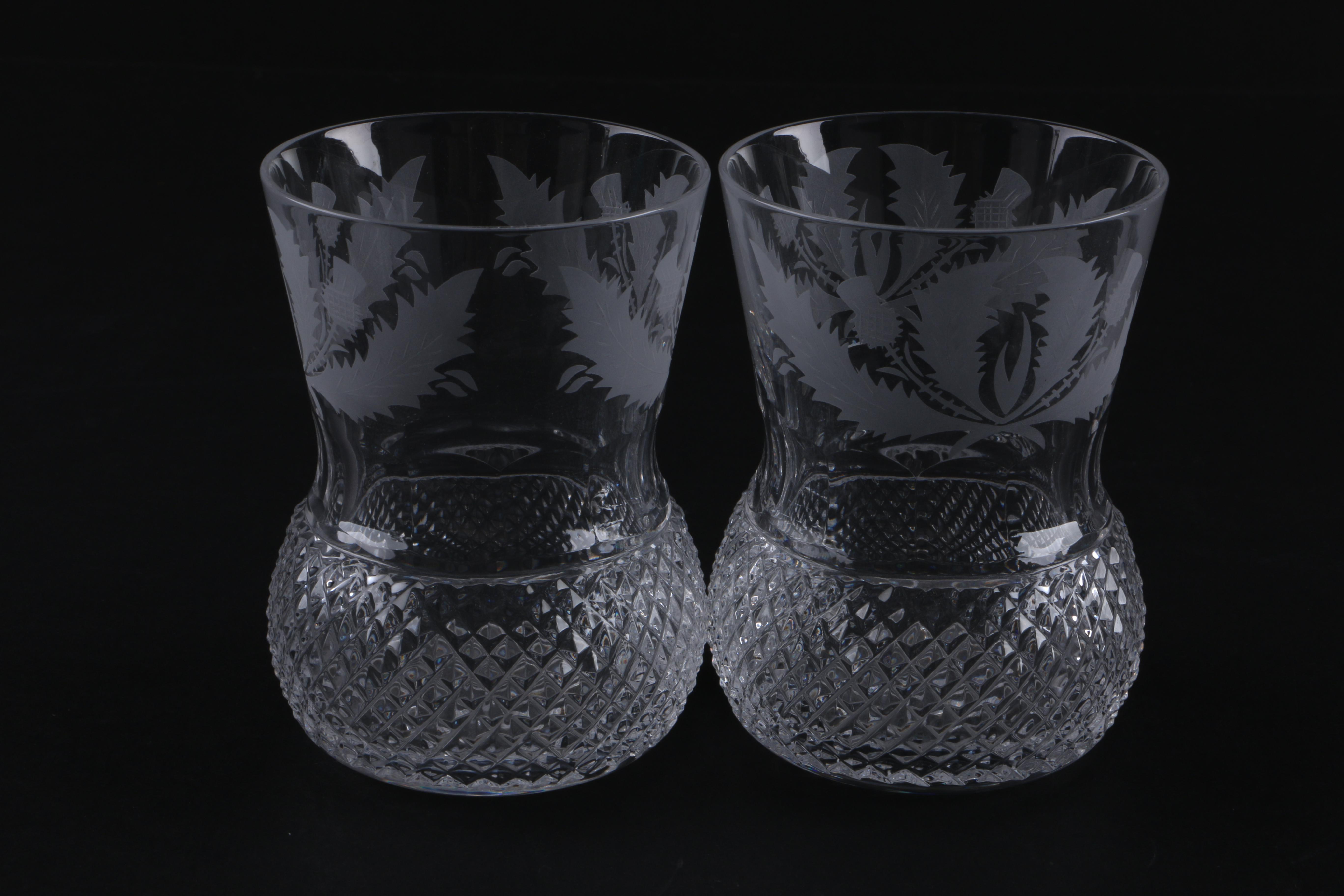 Edinburgh Crystal "Thistle" Decanter with Glasses