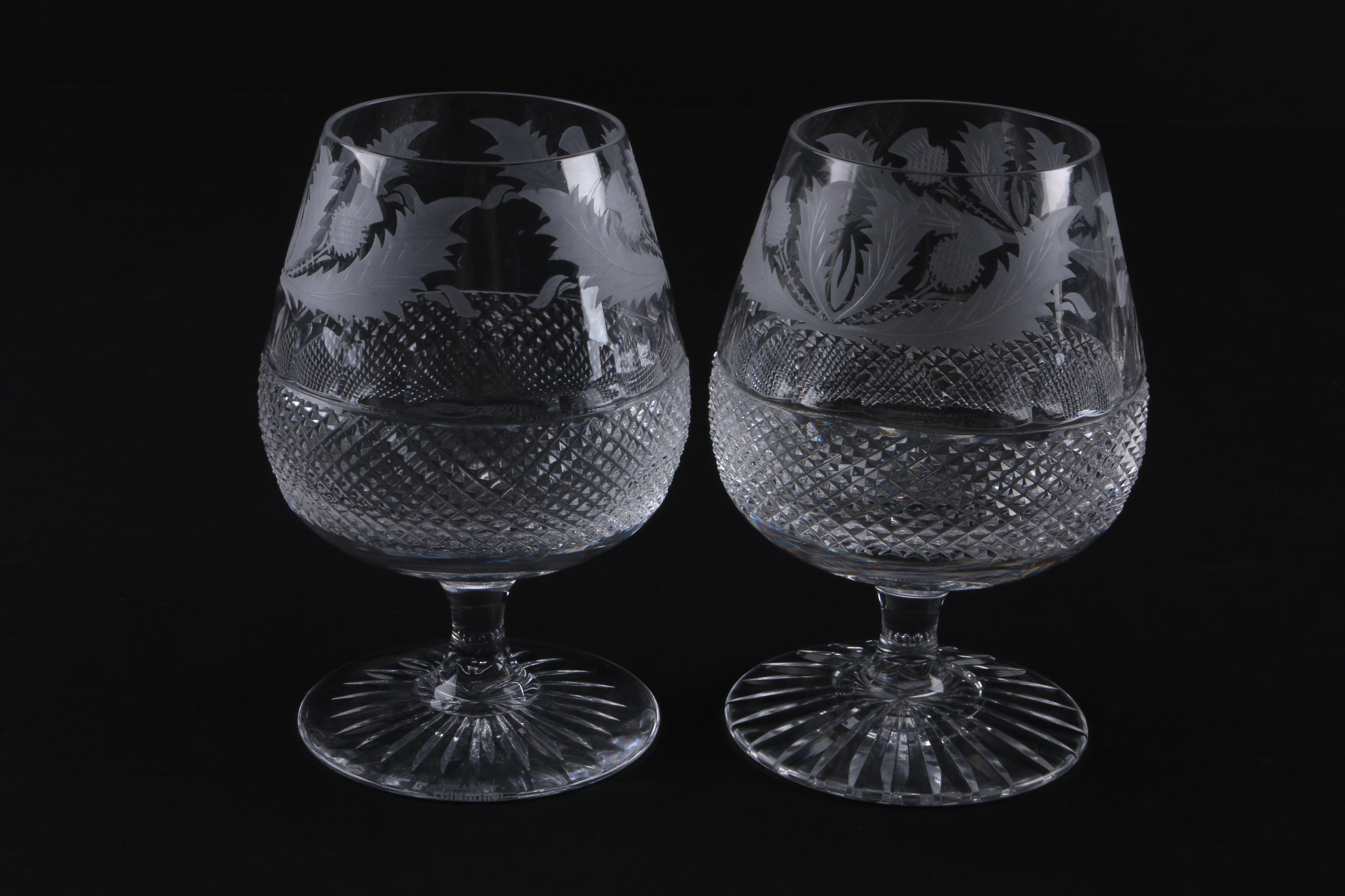 Edinburgh Crystal "Thistle" Decanter with Glasses
