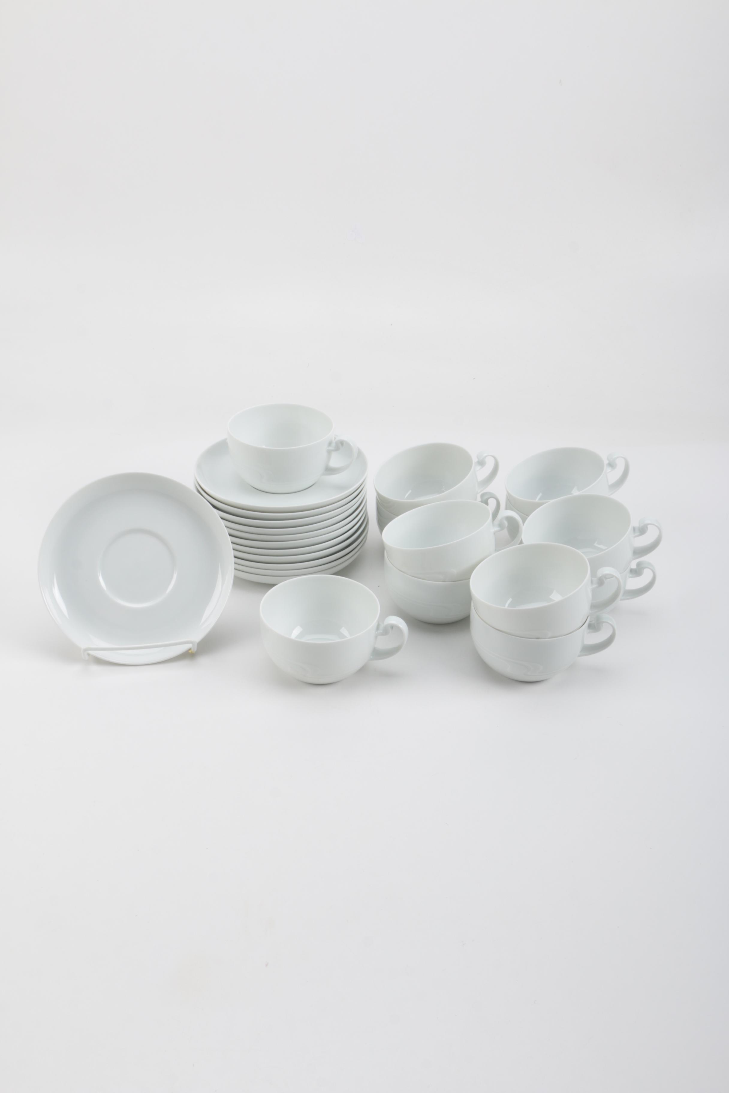 Rosenthal "Asymmetria White" Coffee Cups and Saucers