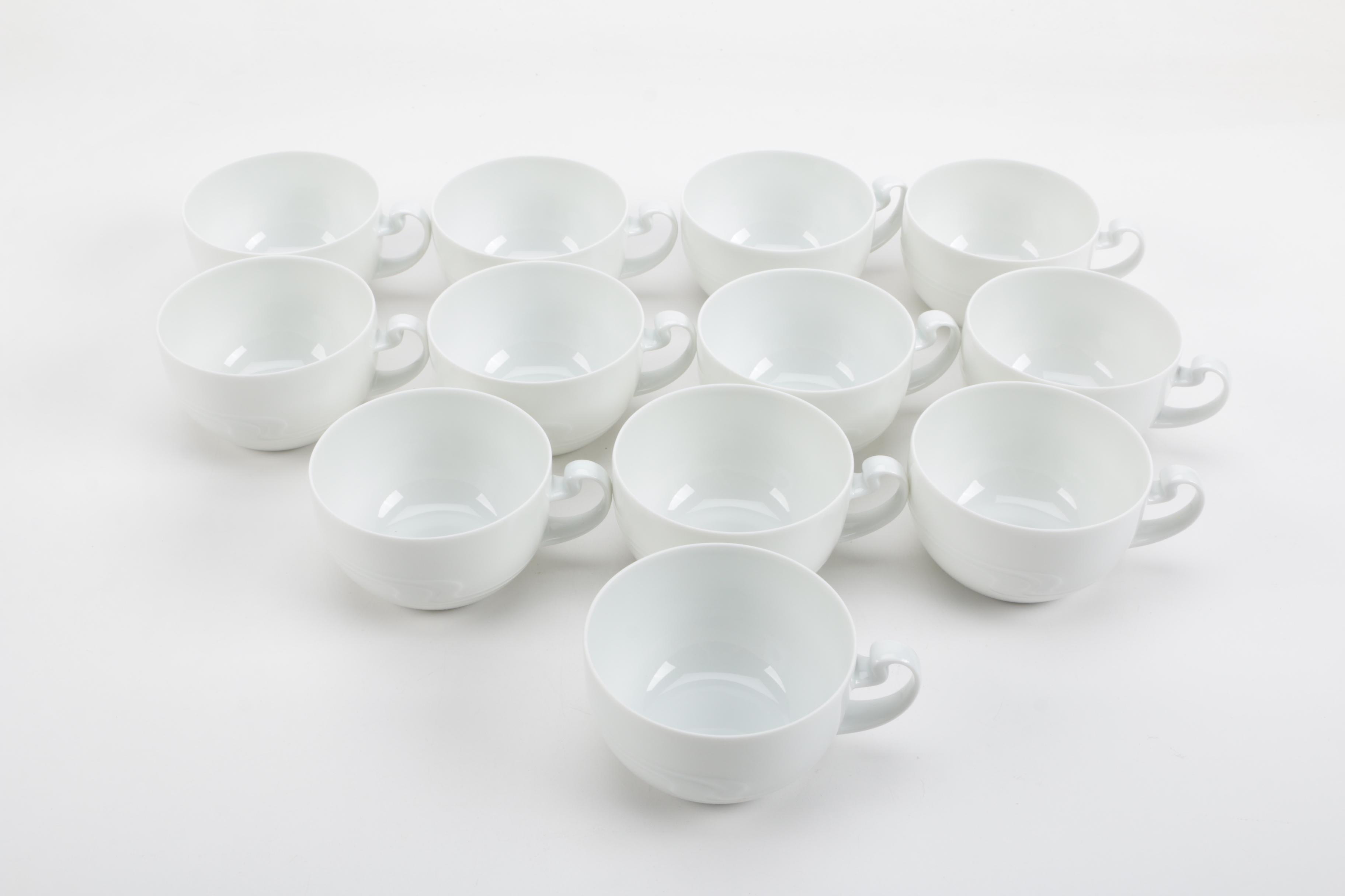 Rosenthal "Asymmetria White" Coffee Cups and Saucers