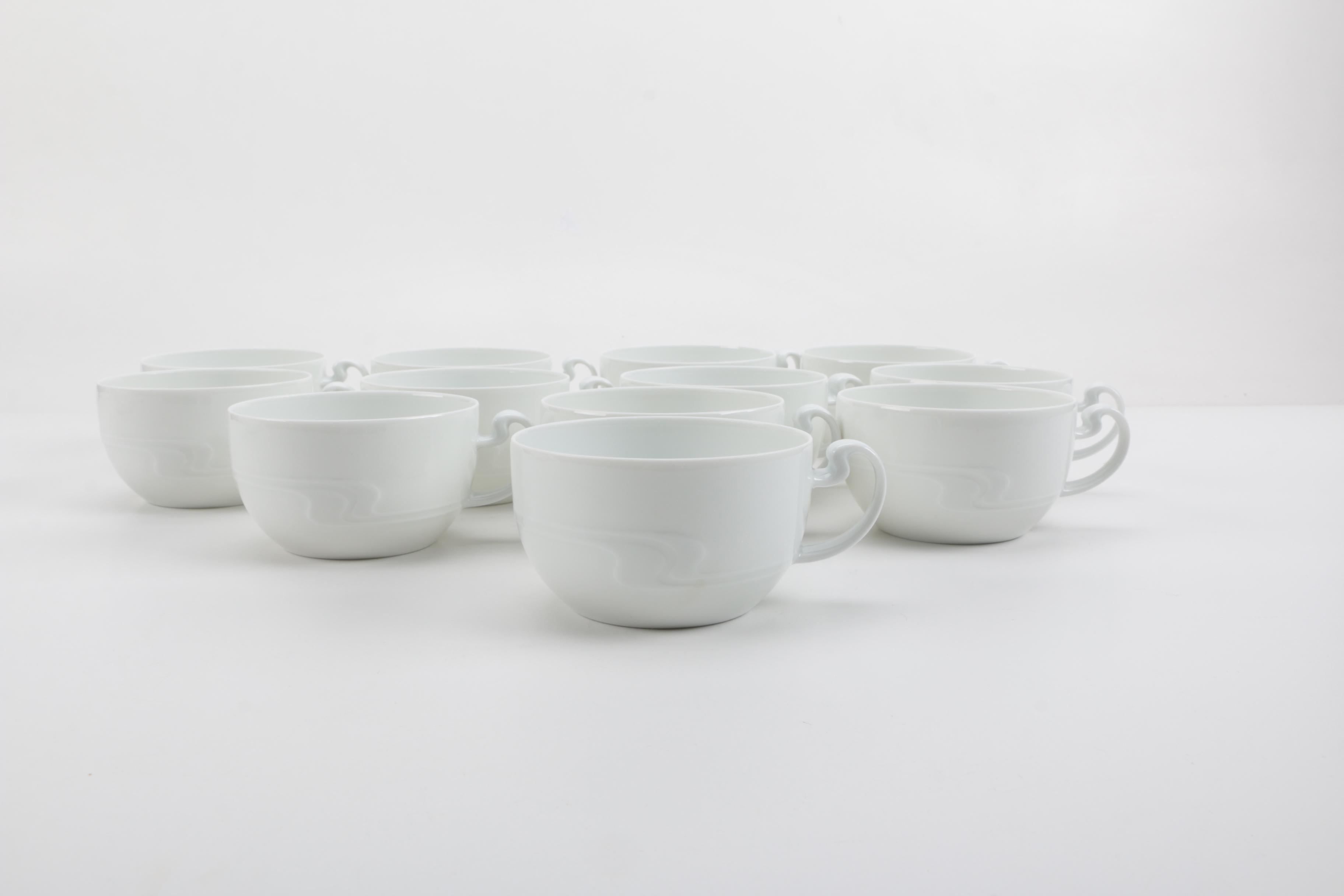 Rosenthal "Asymmetria White" Coffee Cups and Saucers