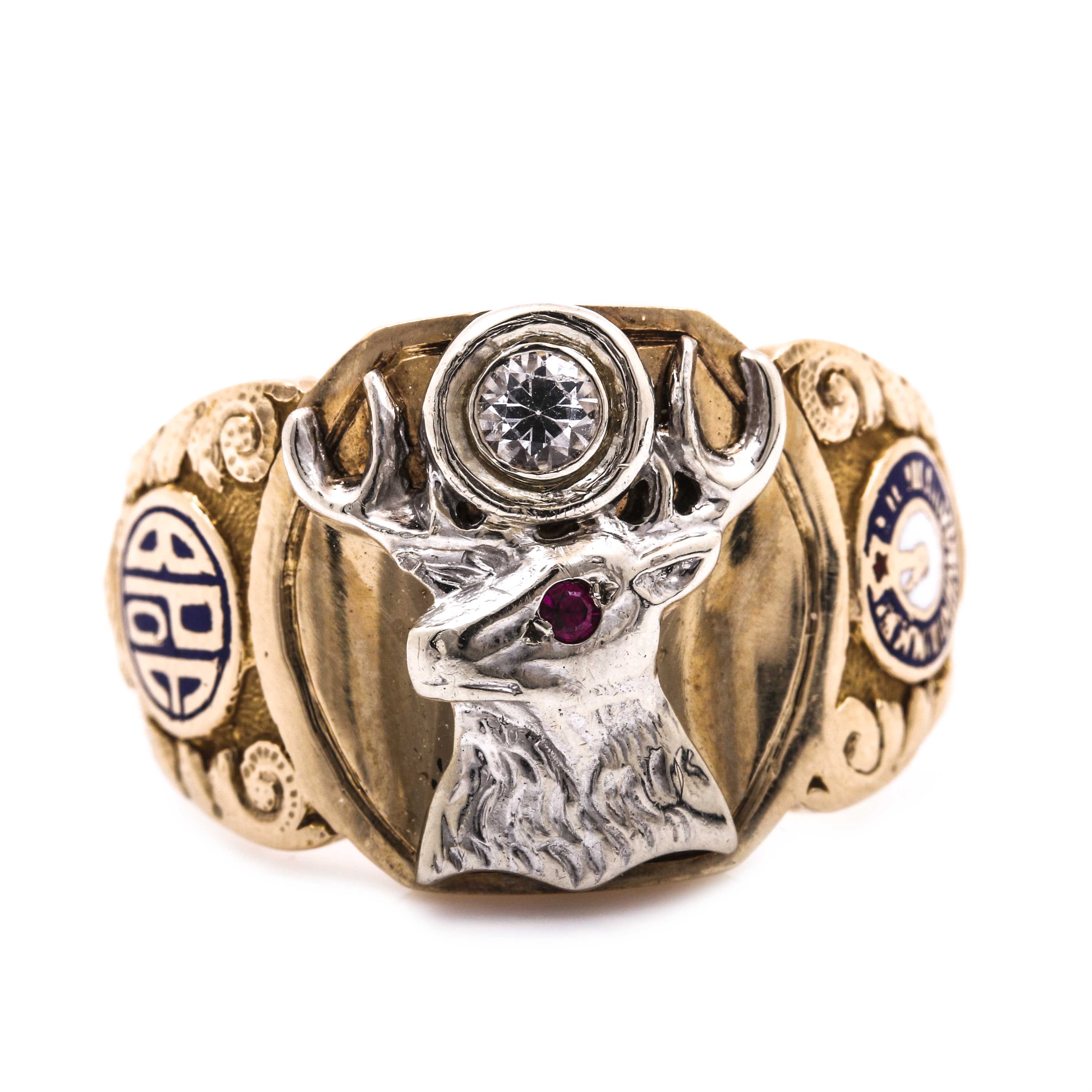 10K and 14K Yellow Gold Order of The Elks Ring