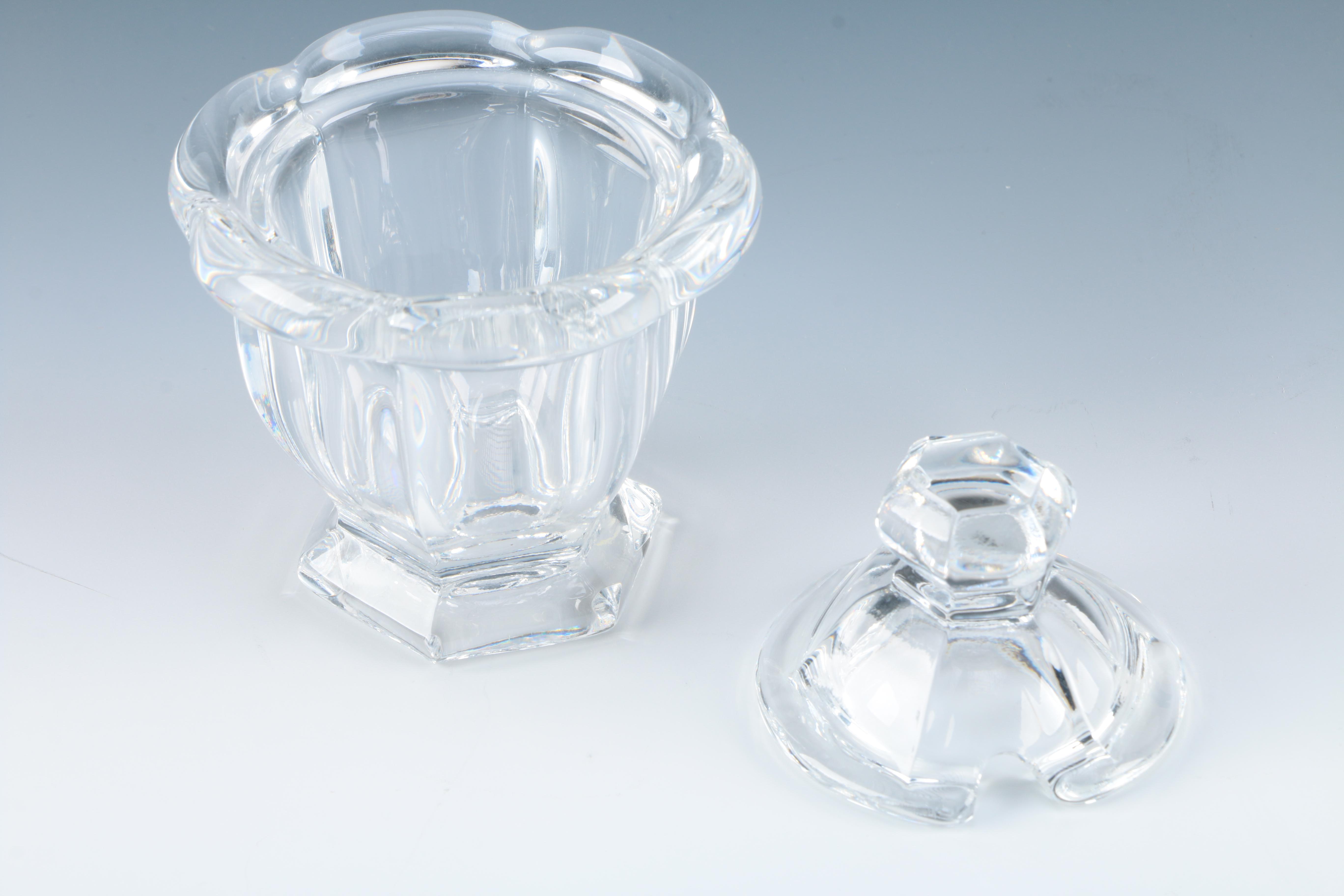 Crystal "Bretagne" Mustard Pot by Baccarat