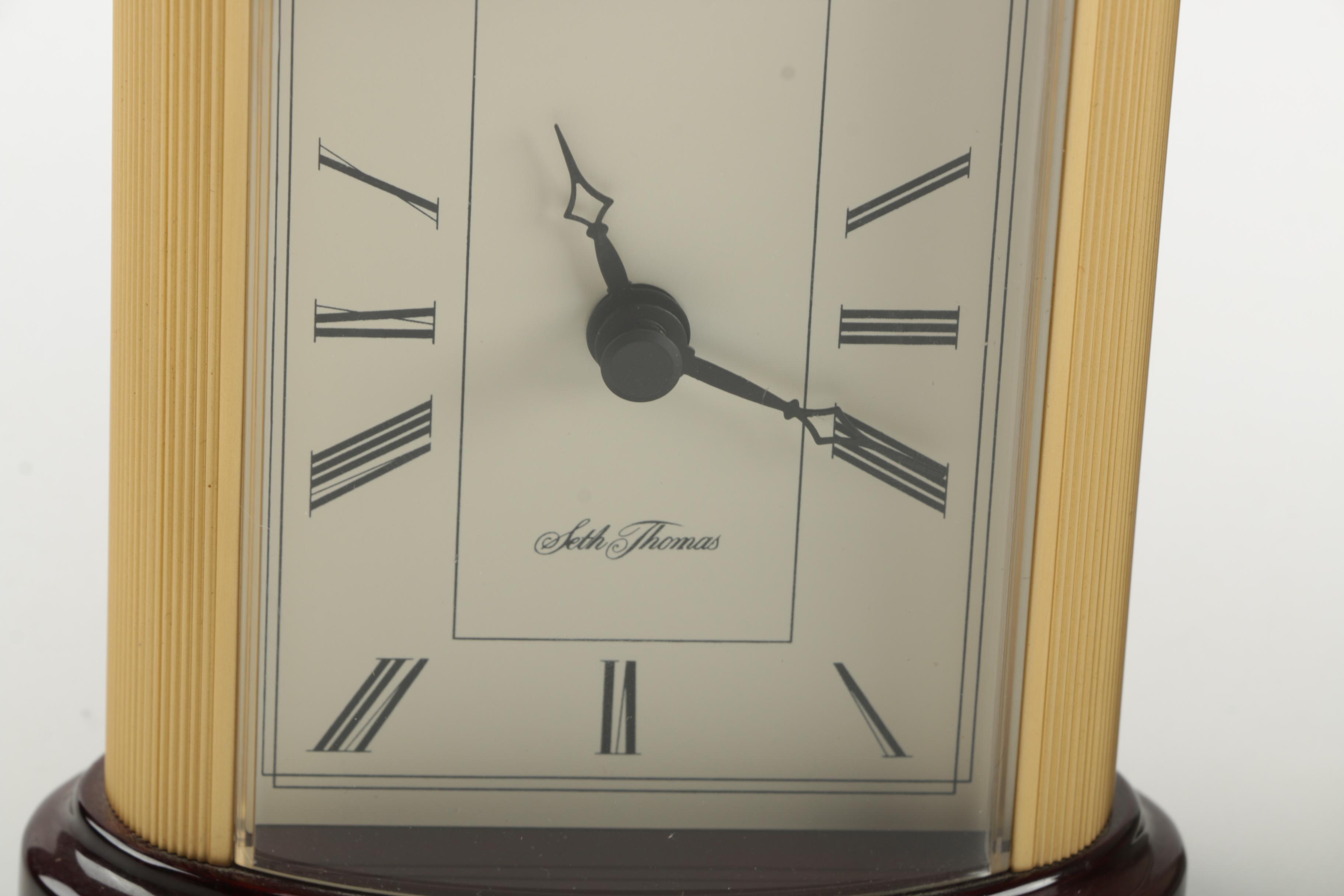 Three Desk Clocks Including Howard Miller and Seth Thomas