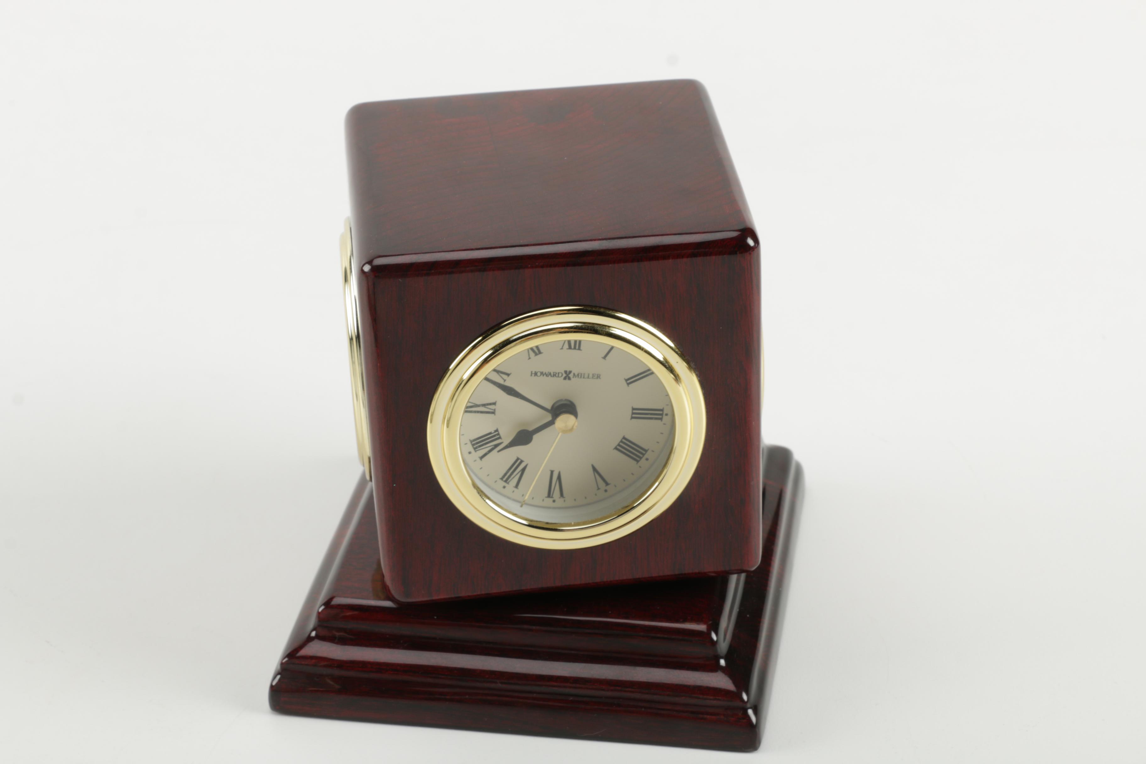 Three Desk Clocks Including Howard Miller and Seth Thomas