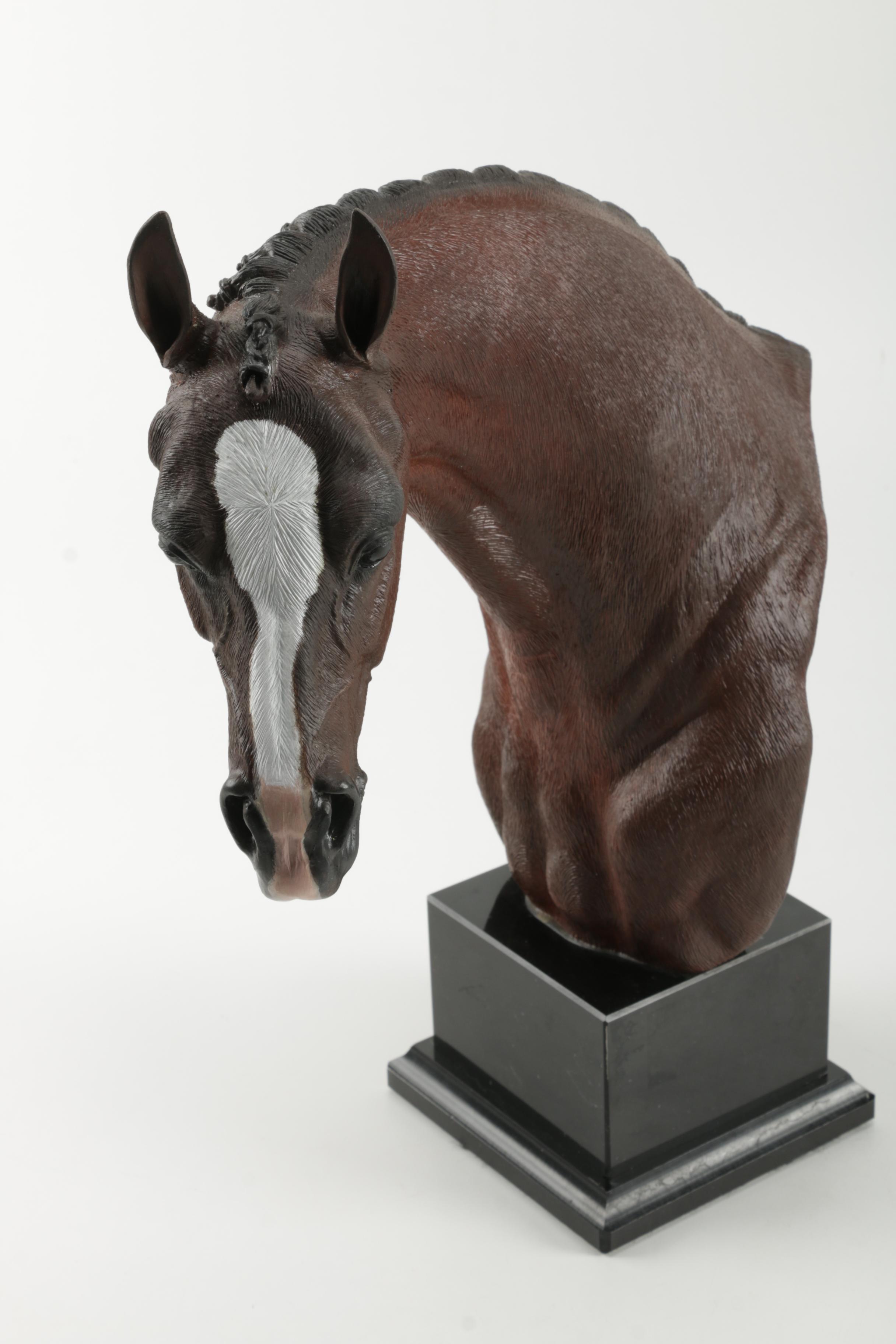 Carlos Estevez Hand-Painted Cold Cast Sculpture  "Hunter Jumper"