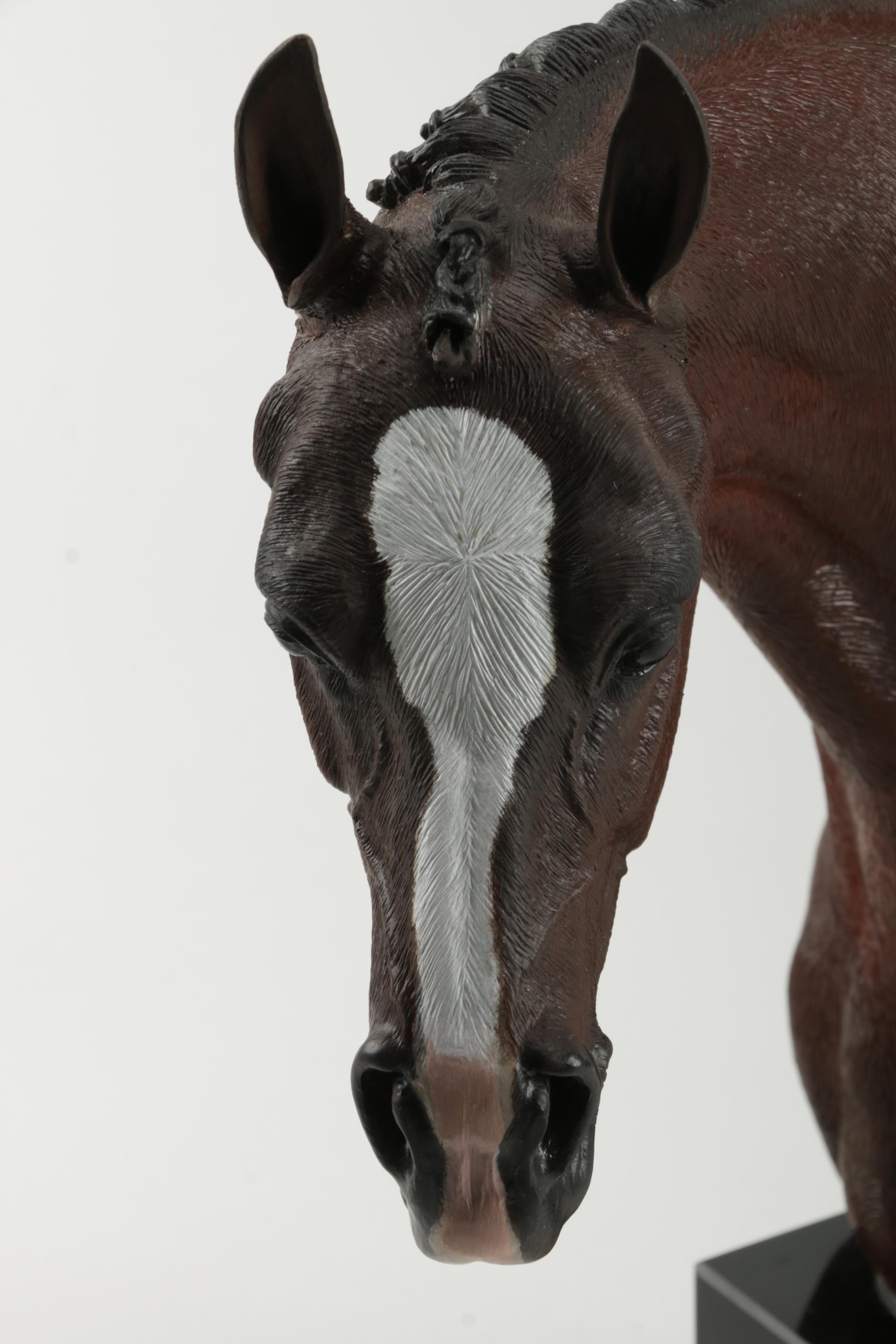 Carlos Estevez Hand-Painted Cold Cast Sculpture  "Hunter Jumper"