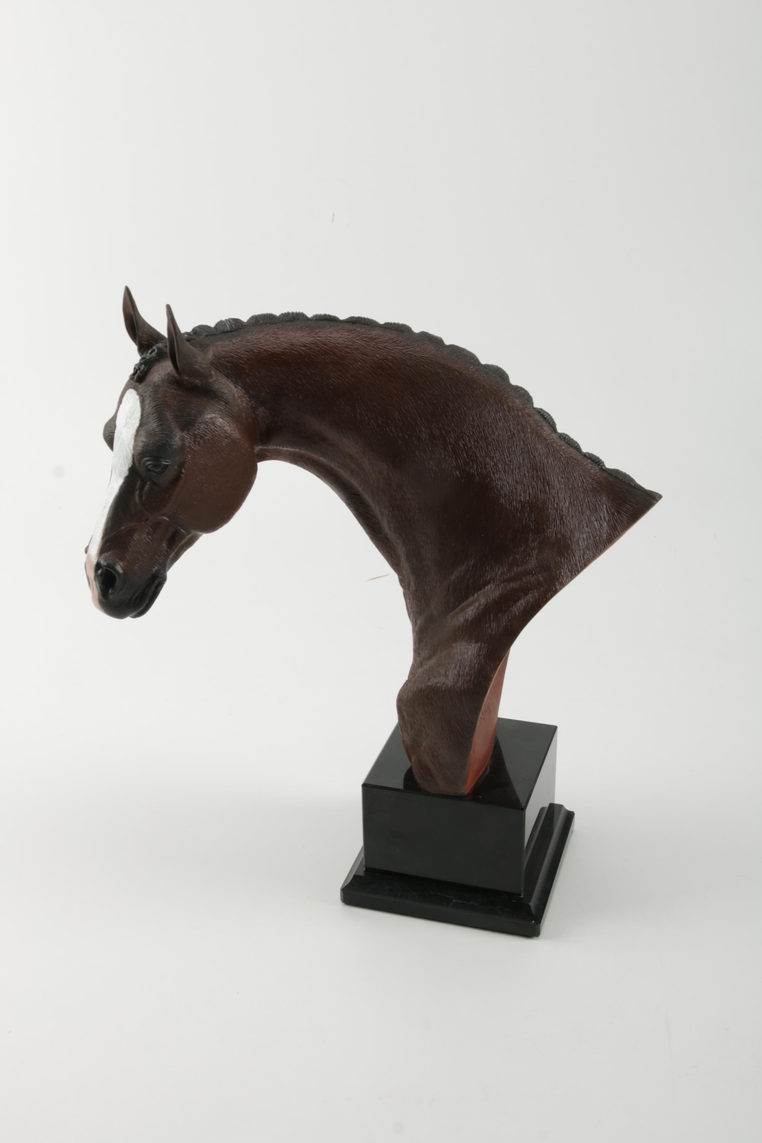 Carlos Estevez Hand-Painted Cold Cast Sculpture  "Hunter Jumper"