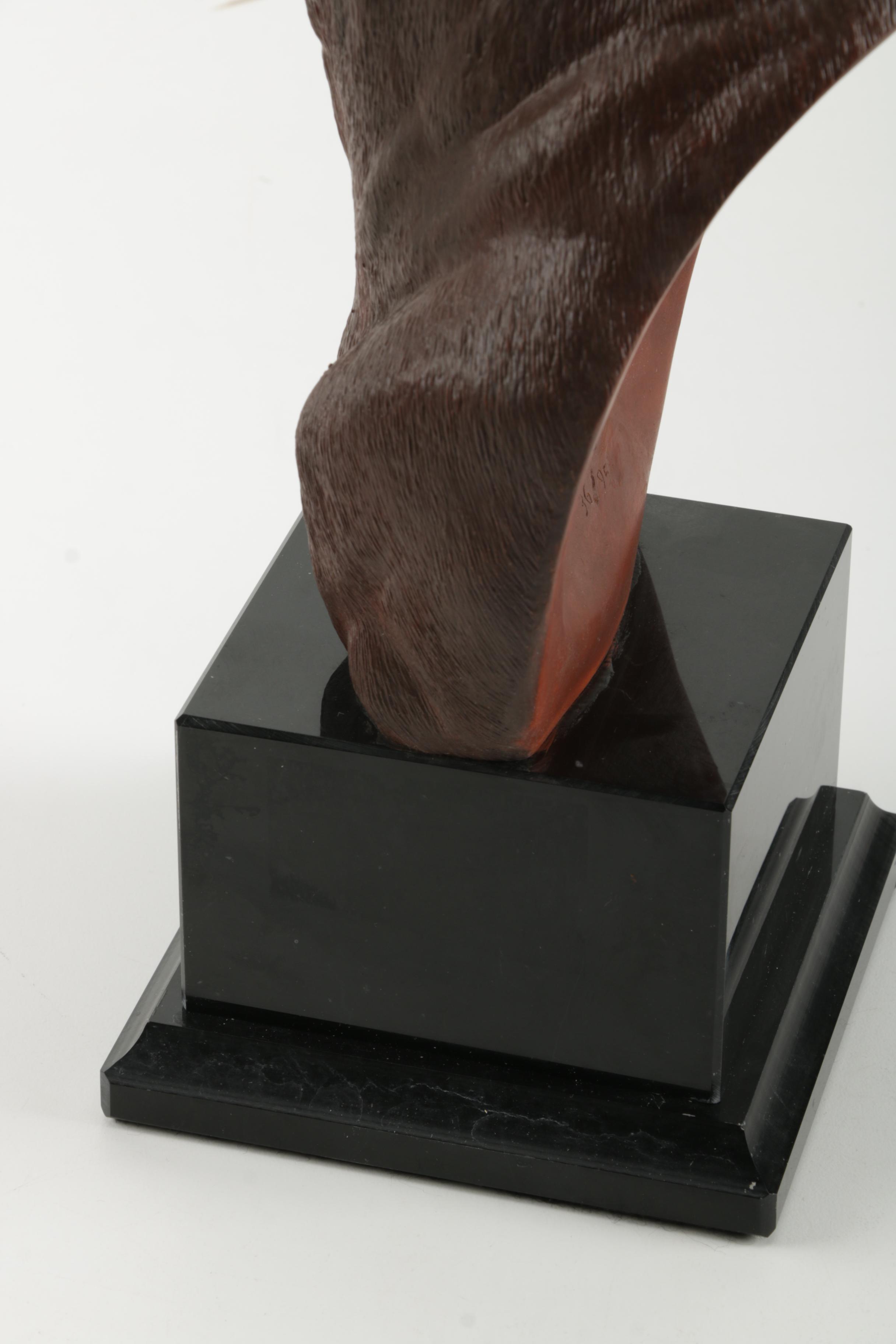 Carlos Estevez Hand-Painted Cold Cast Sculpture  "Hunter Jumper"