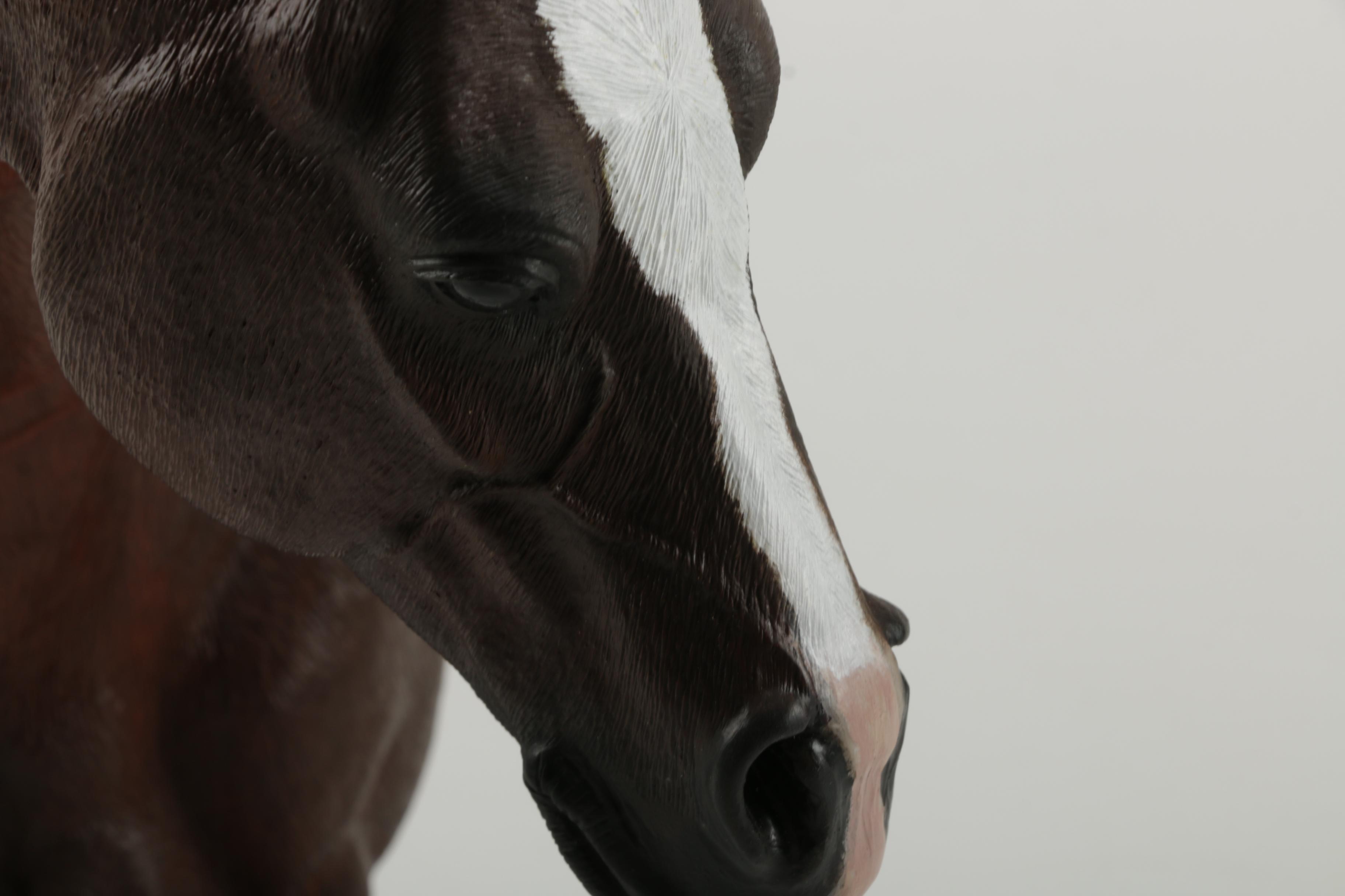 Carlos Estevez Hand-Painted Cold Cast Sculpture  "Hunter Jumper"