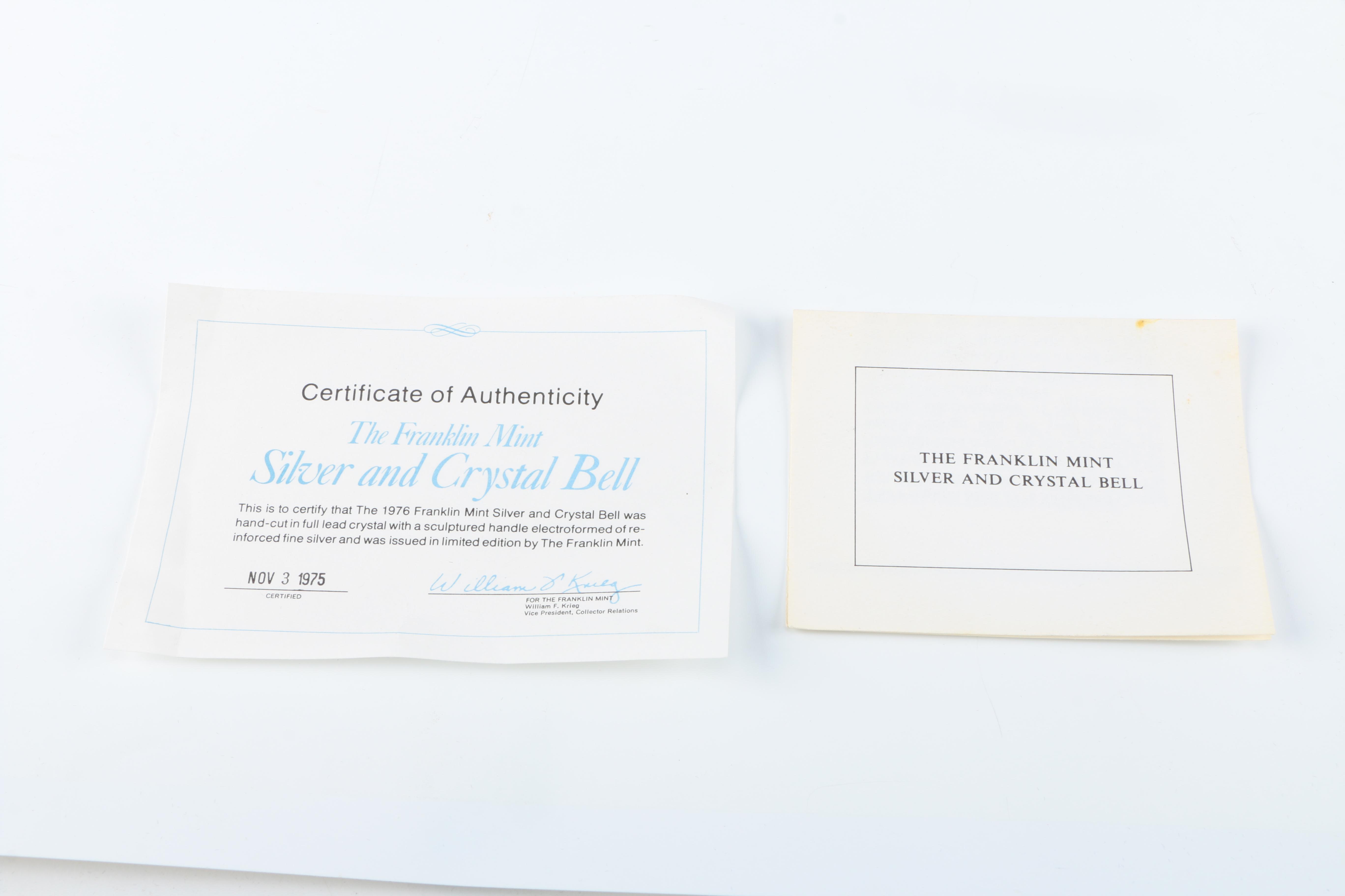 1976 Crystal Bell by Franklin Mint and Vase by Kosta Sweden