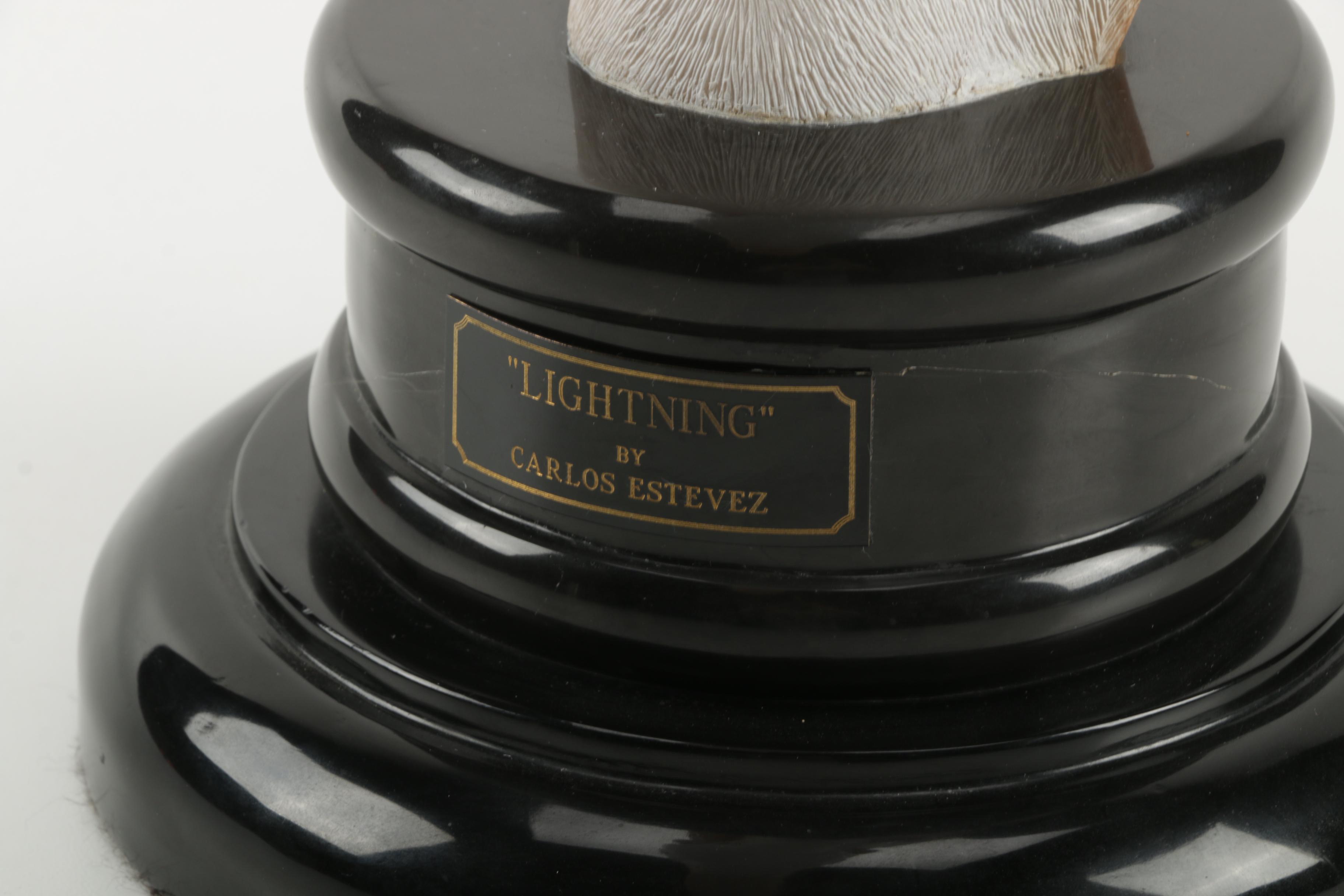 Carlos Estevez Hand-Painted Cold Cast Sculpture "Lightning"