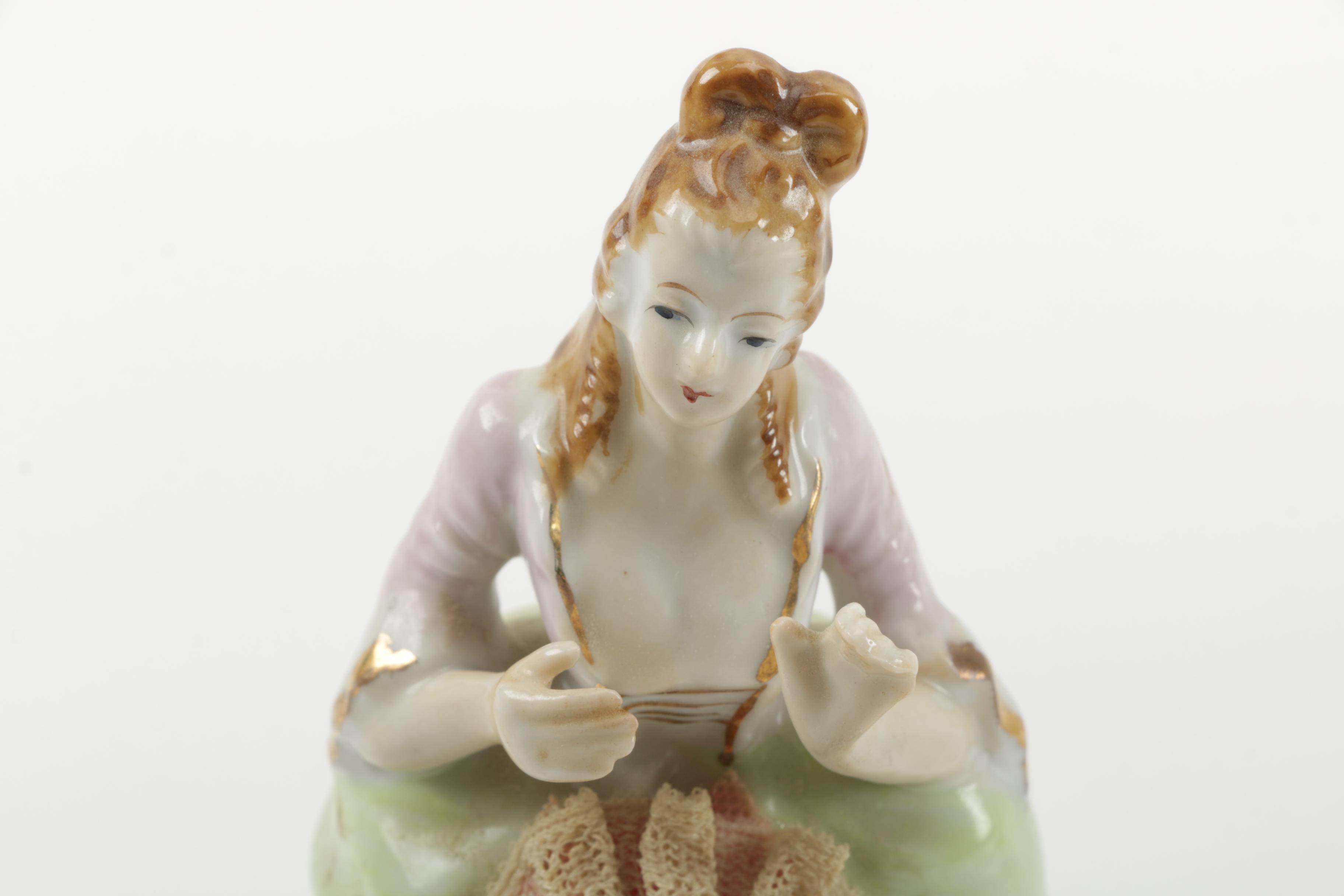 Dresden Lace Figurines including Oldest Volkstedt Porcelain Factory