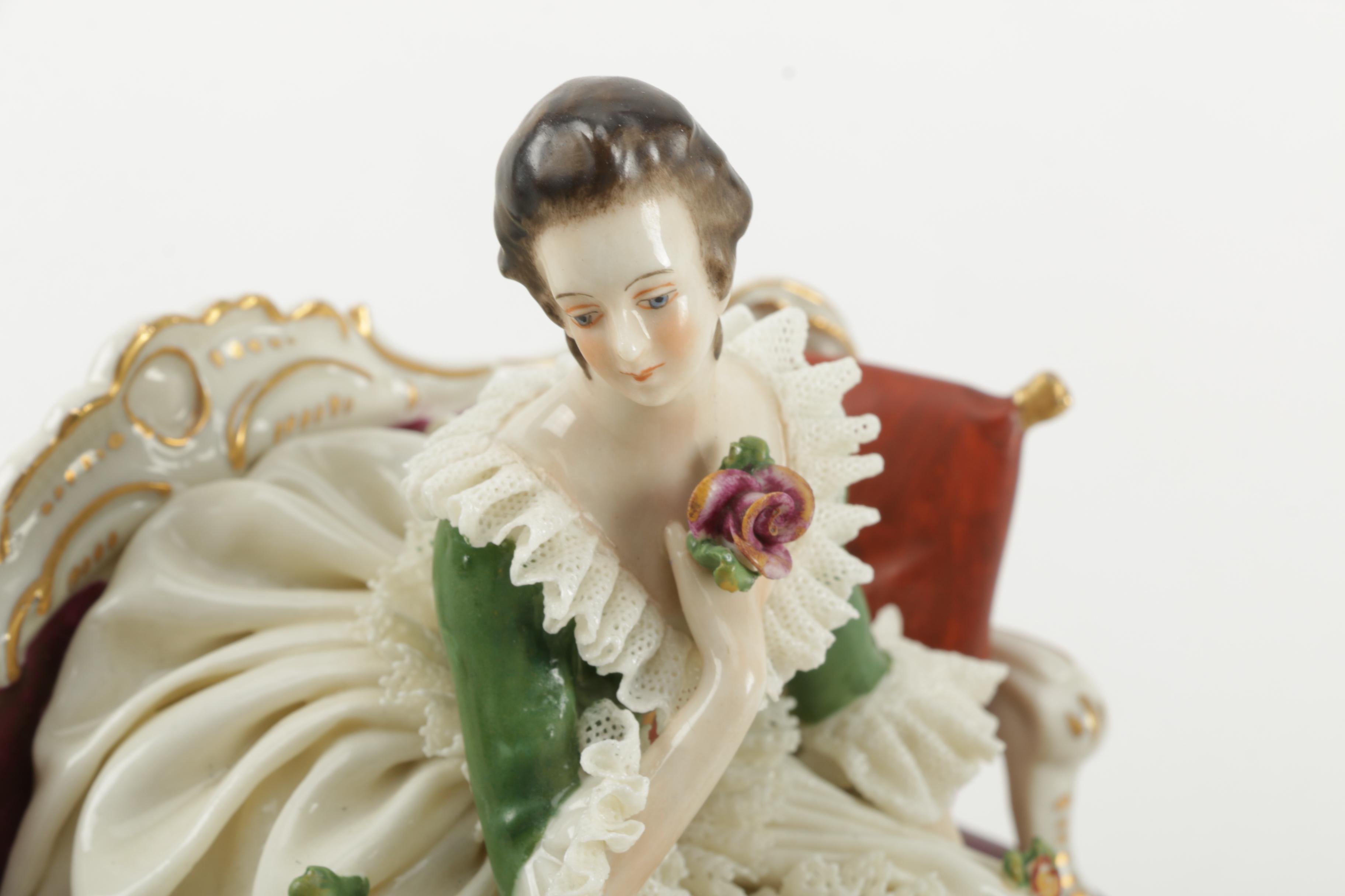 Dresden Lace Figurines including Oldest Volkstedt Porcelain Factory