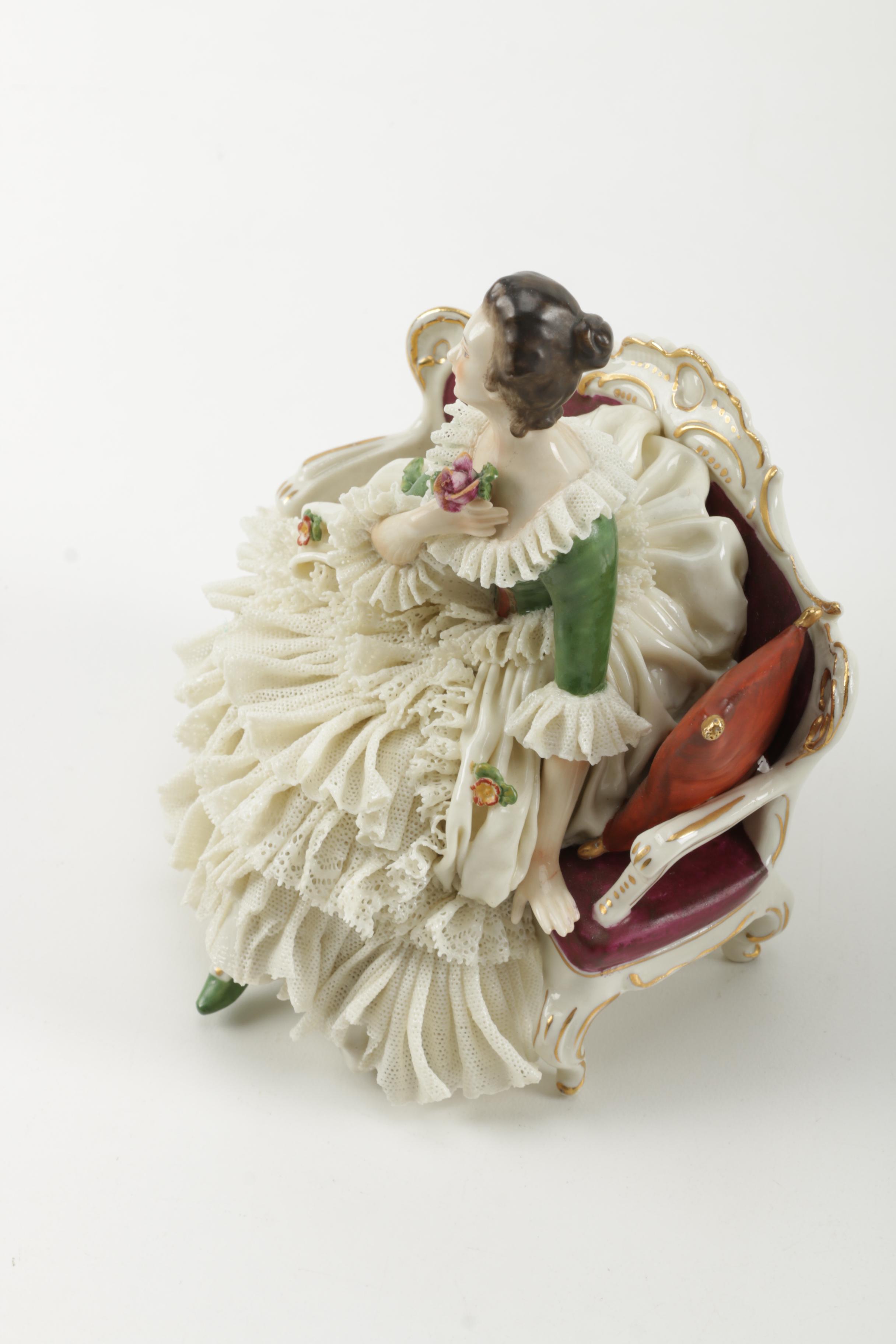 Dresden Lace Figurines including Oldest Volkstedt Porcelain Factory