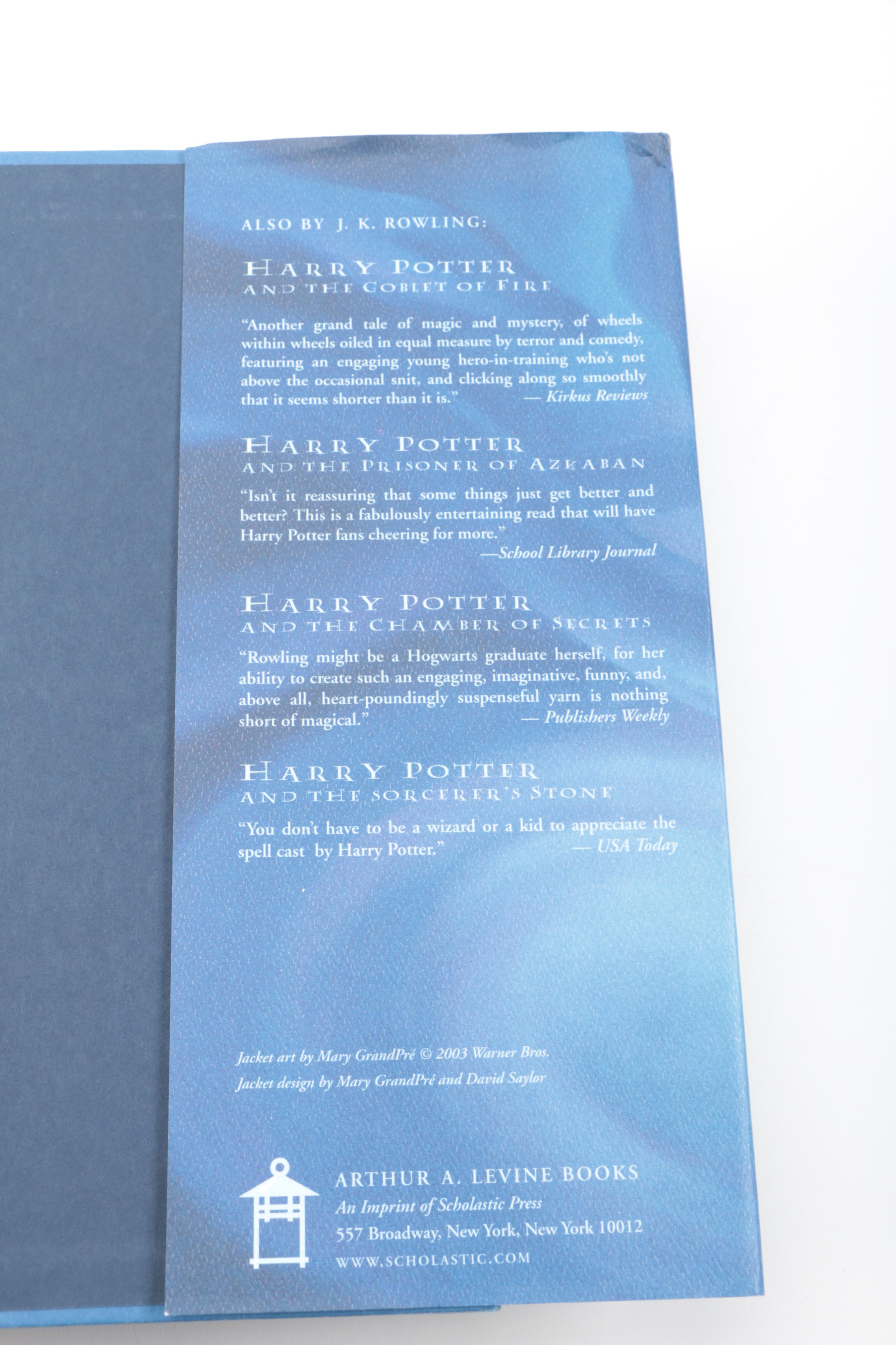 "Harry Potter" Books Including First American Edition of "Order of the Phoenix"