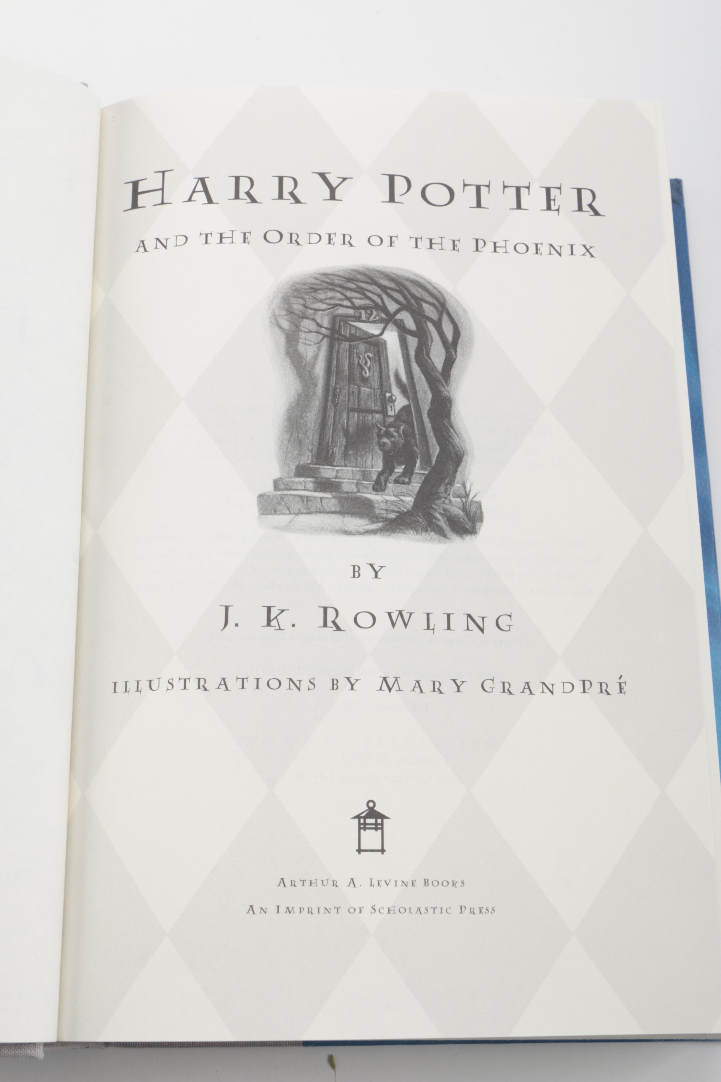 "Harry Potter" Books Including First American Edition of "Order of the Phoenix"