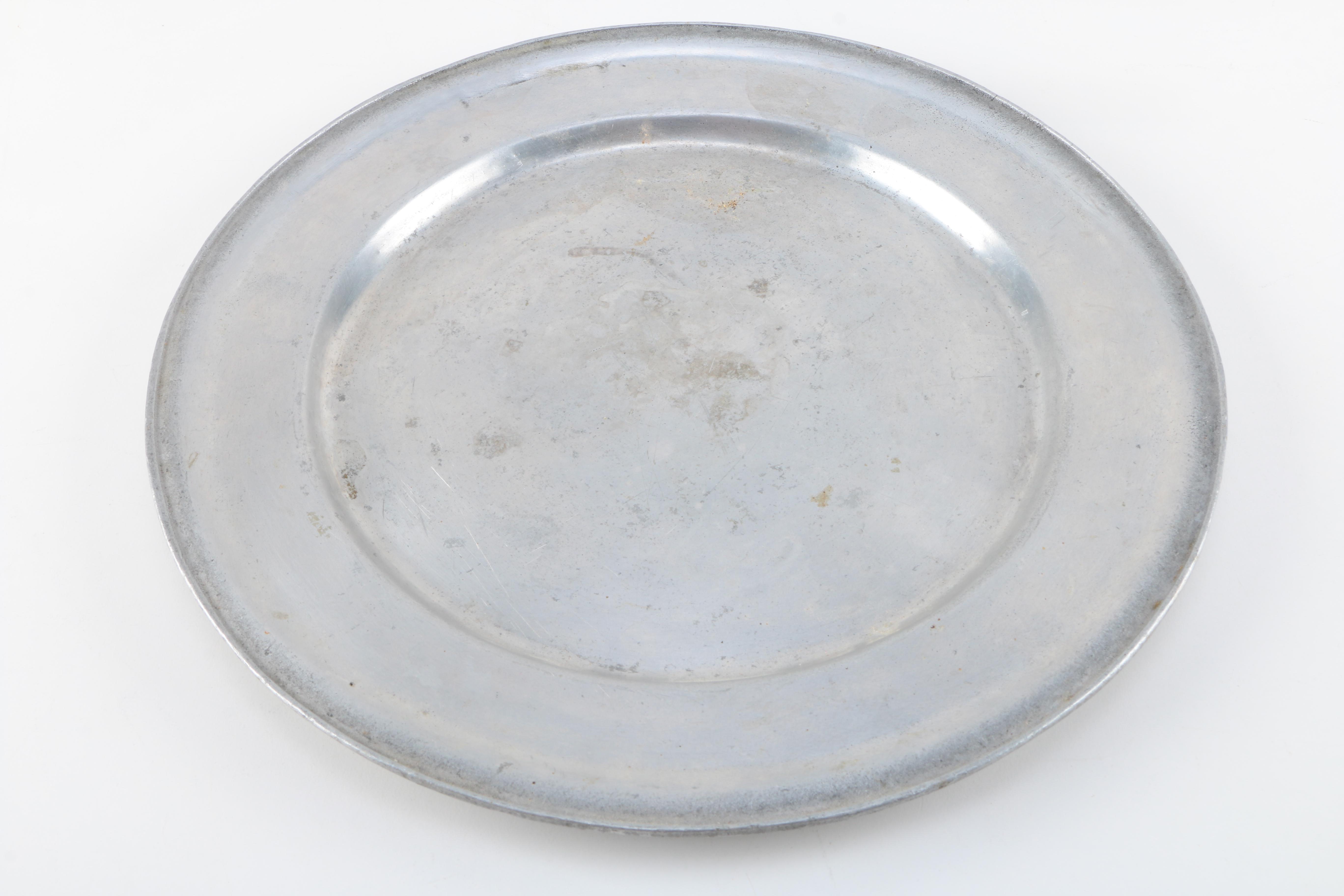 Vintage Pewter Salt and Pepper Shaker by Raimond with Platter