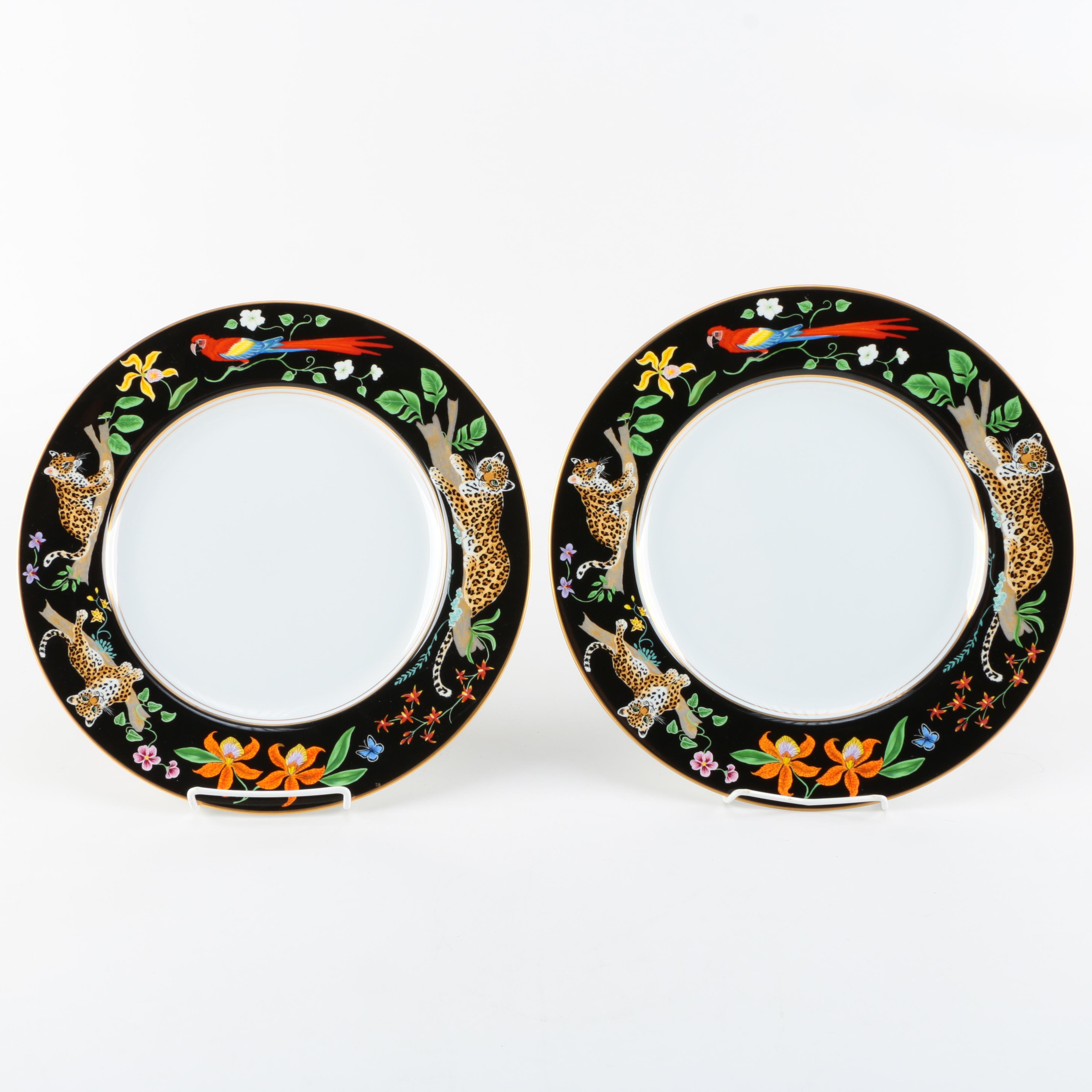 "Jaguar Jungle" Porcelain Decorative Plates by Lynn Chase Designs