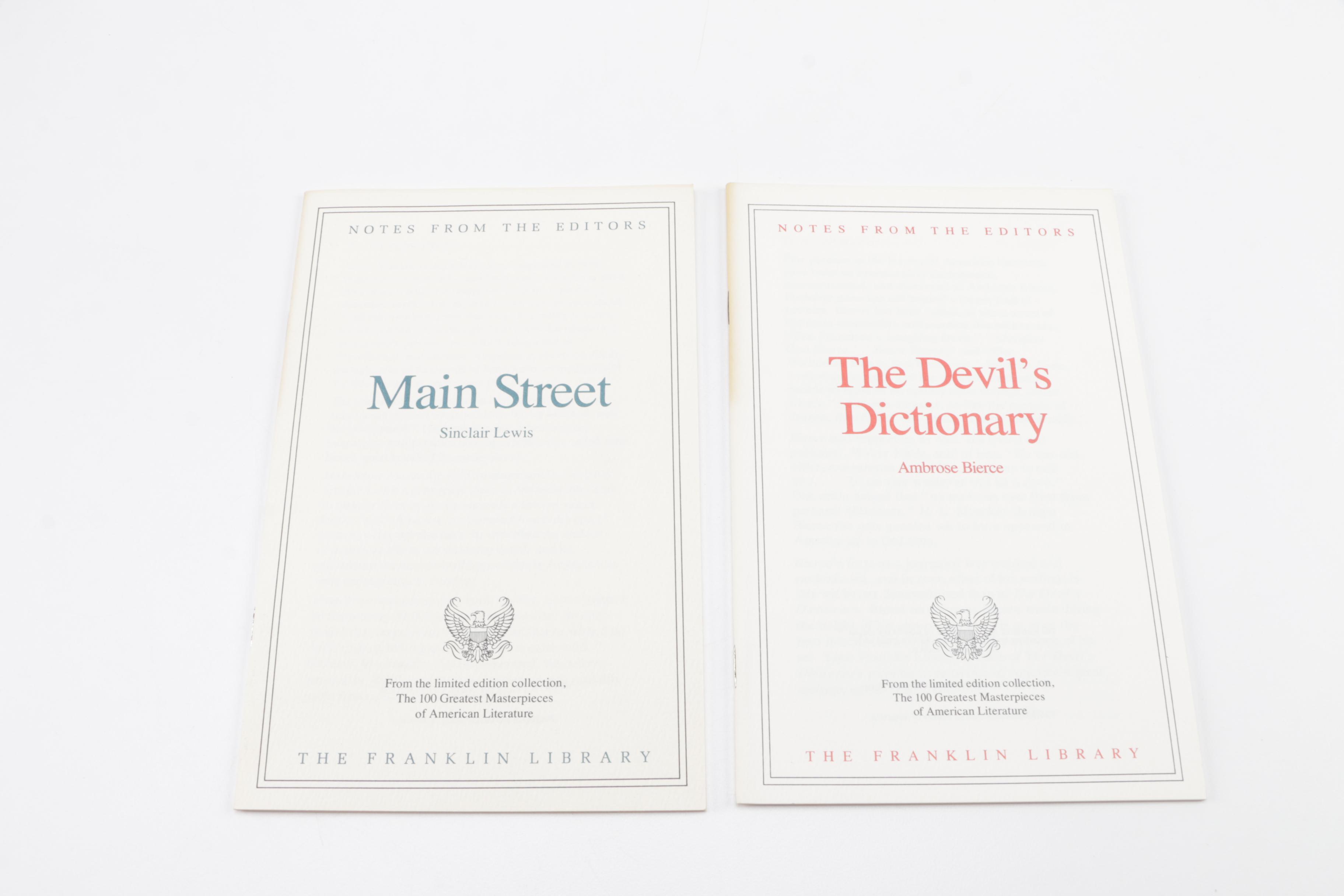 Franklin Library "100 Greatest Masterpieces of American Literature" Books