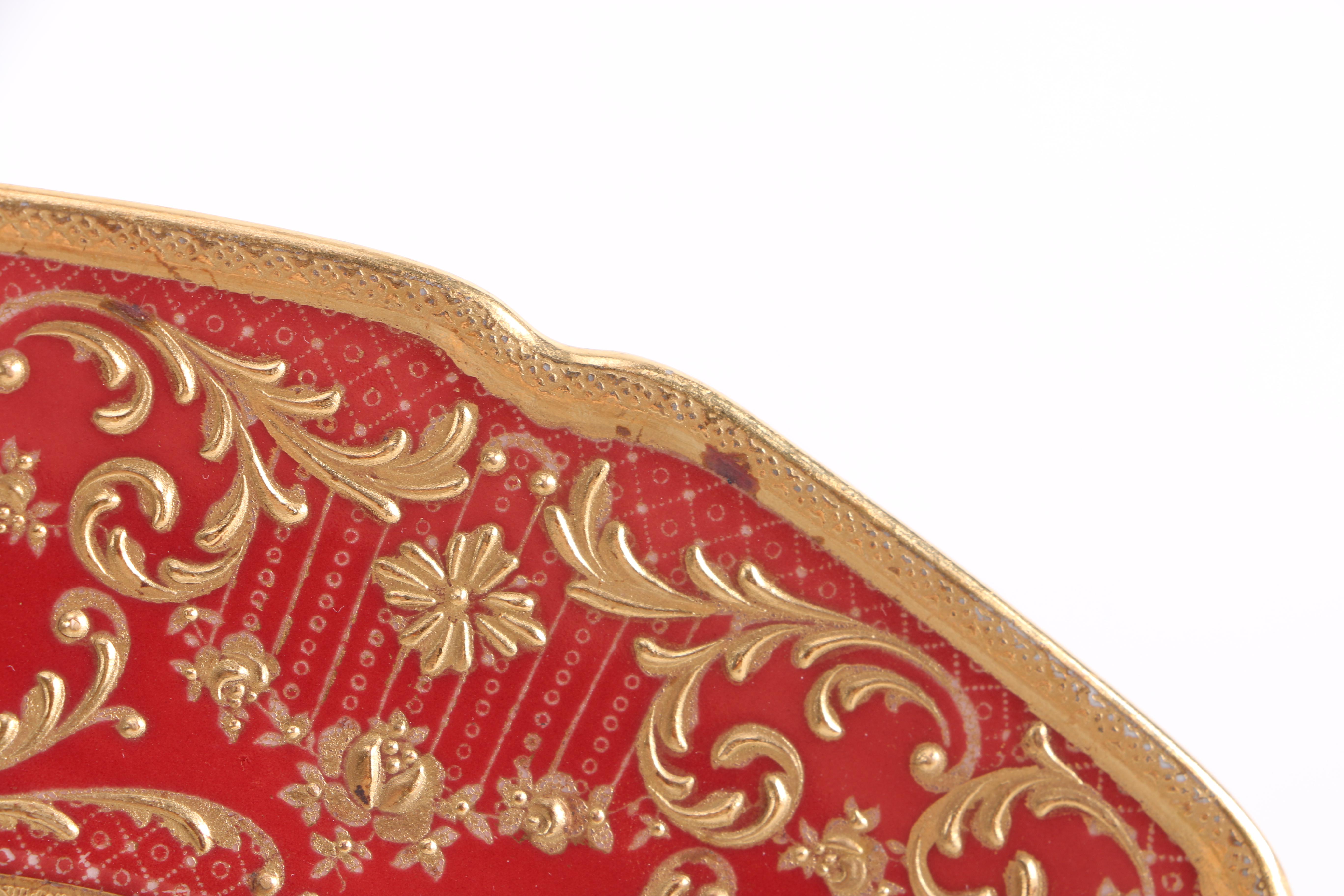 Crimson and Encrusted Gold Royal Doulton Dinner Plates
