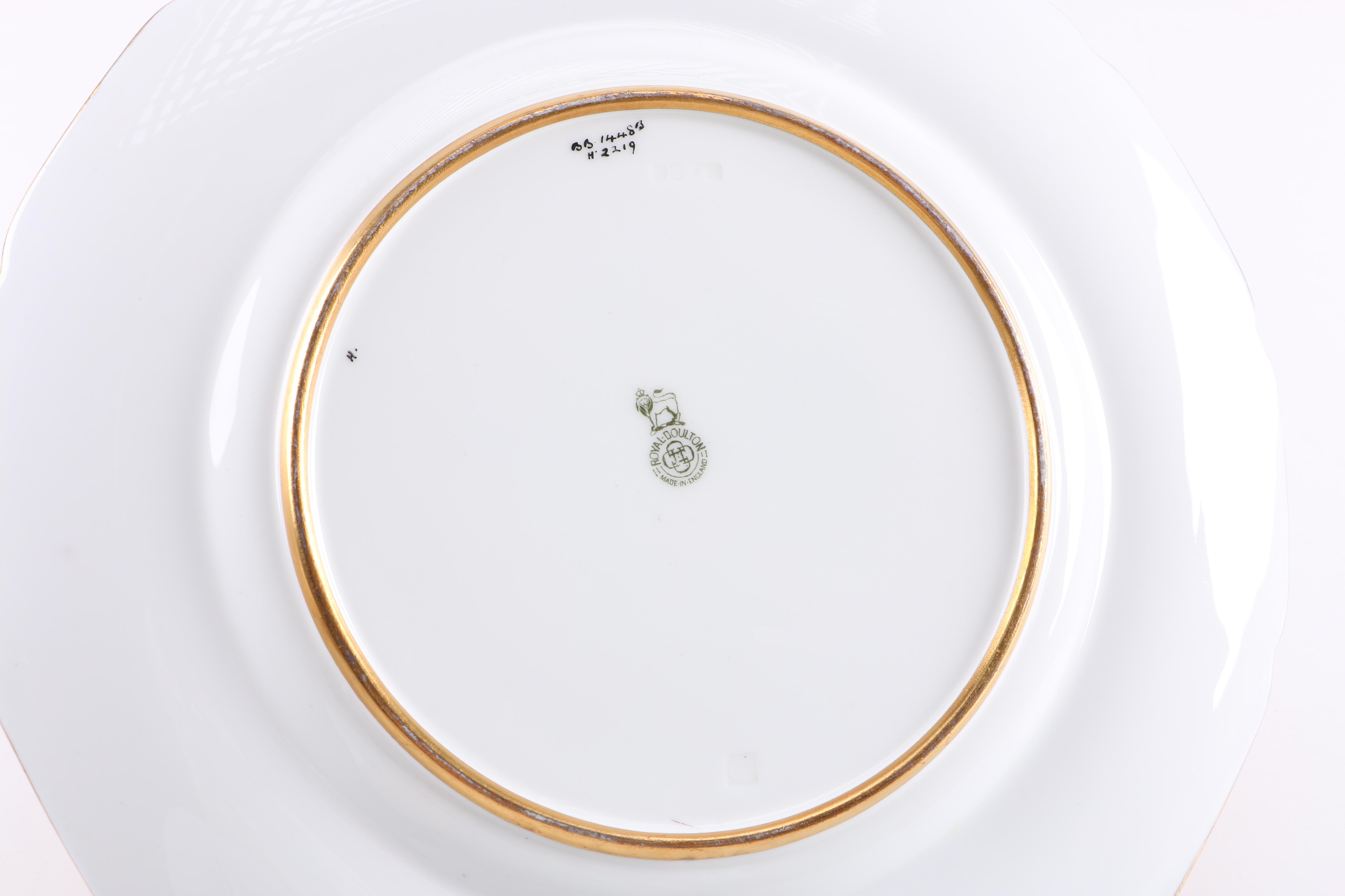 Crimson and Encrusted Gold Royal Doulton Dinner Plates