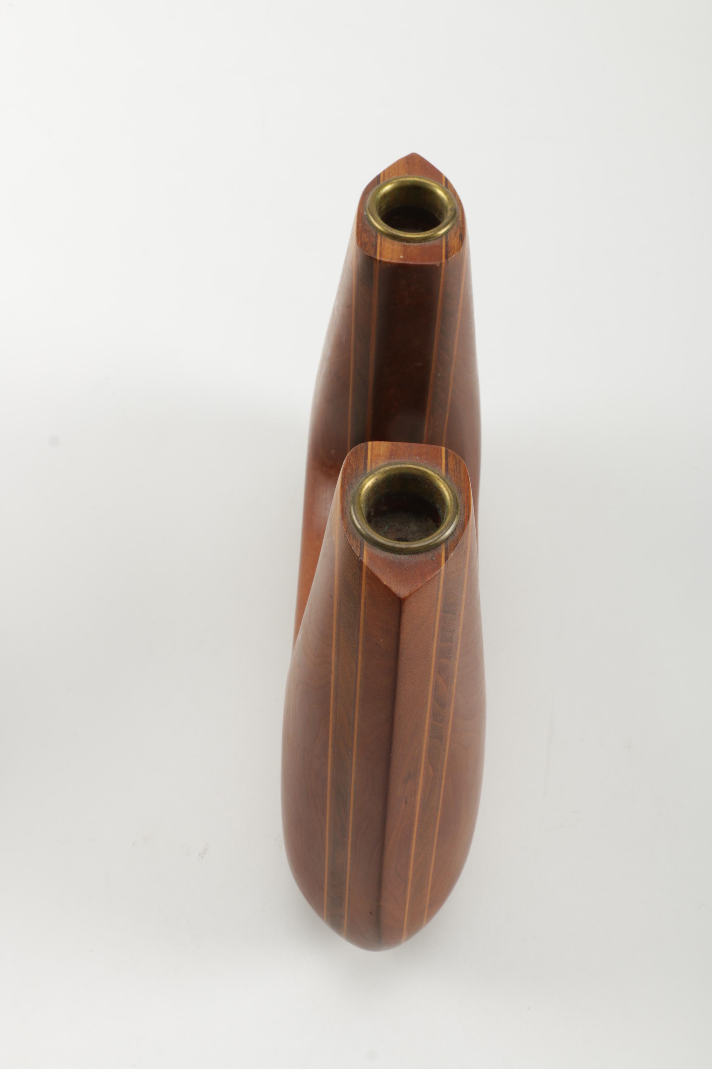 Heck Carved Wooden Candle Holder