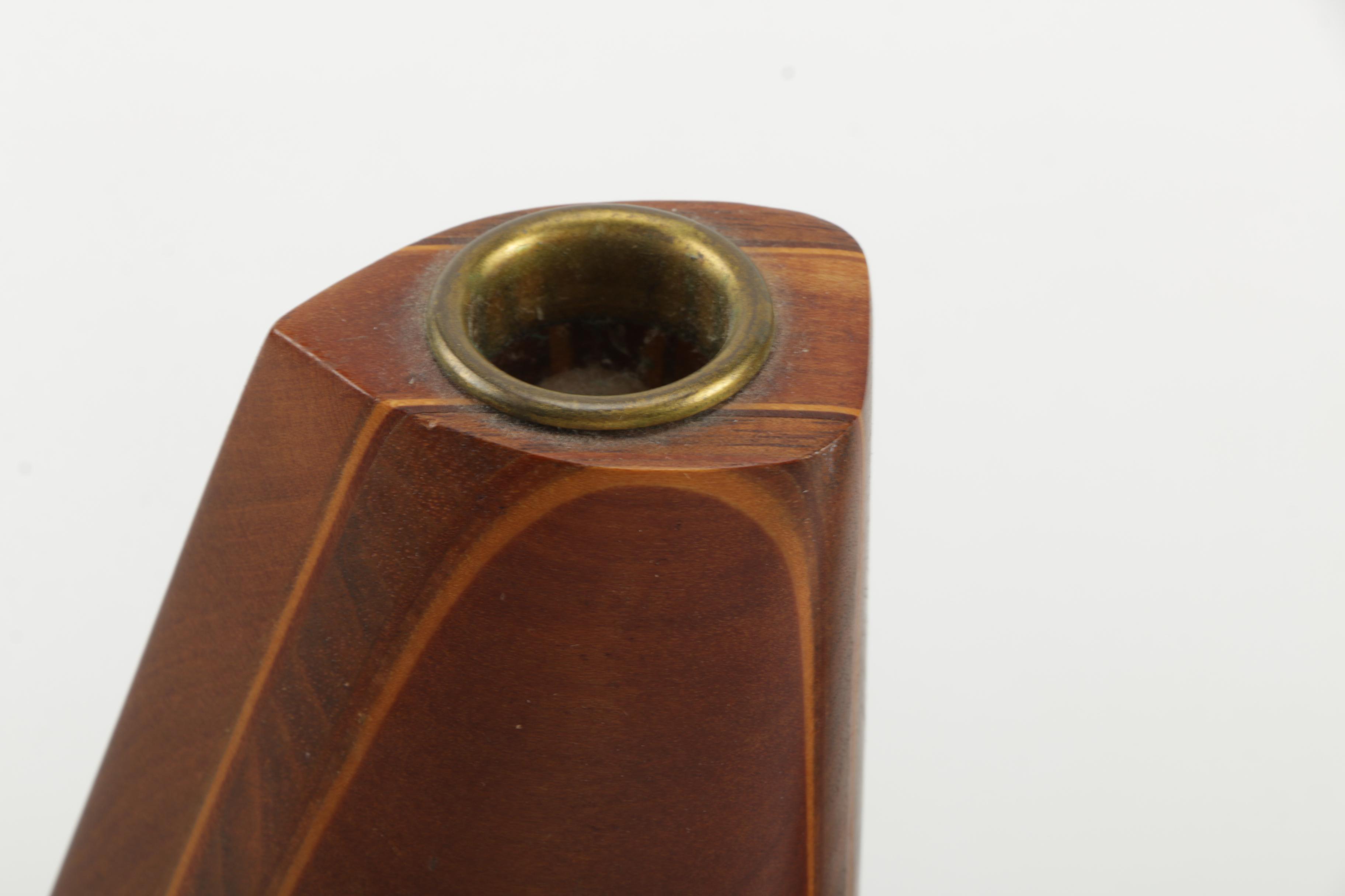 Heck Carved Wooden Candle Holder