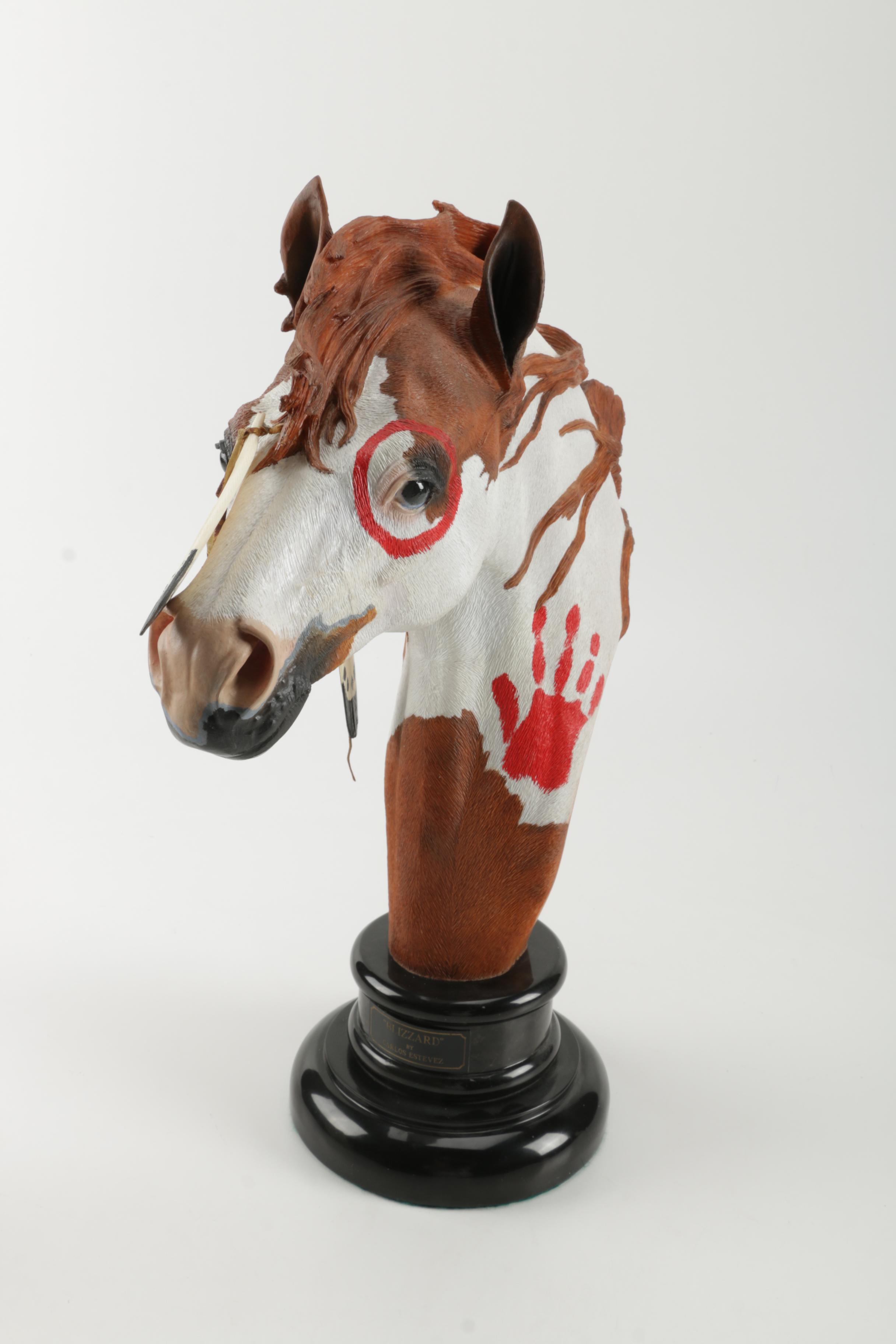 Carlos Estevez Limited Edition "Blizzard" Horse Head Statue