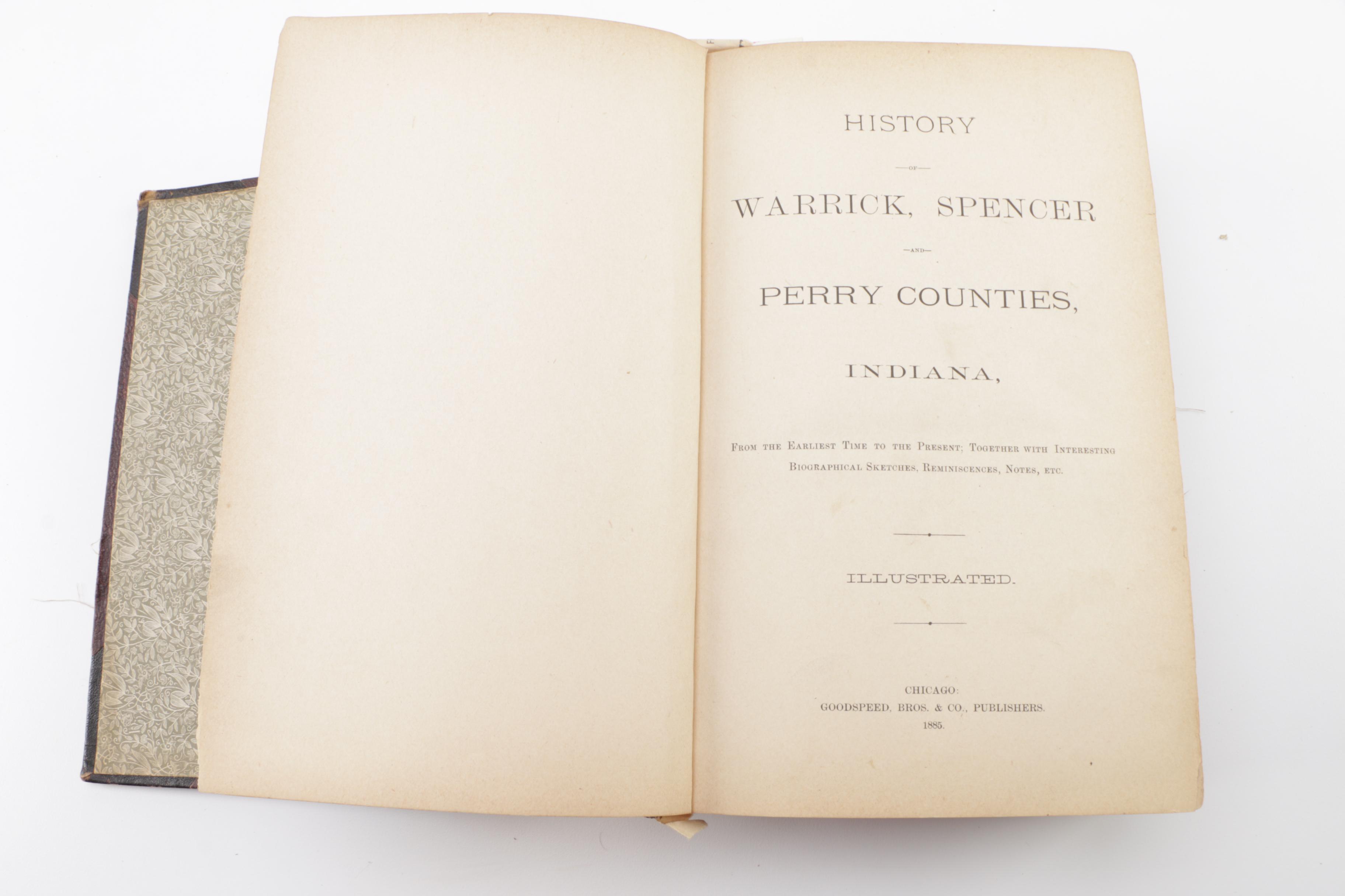 Antique Indiana History Books and 1936 Evansville City Directory