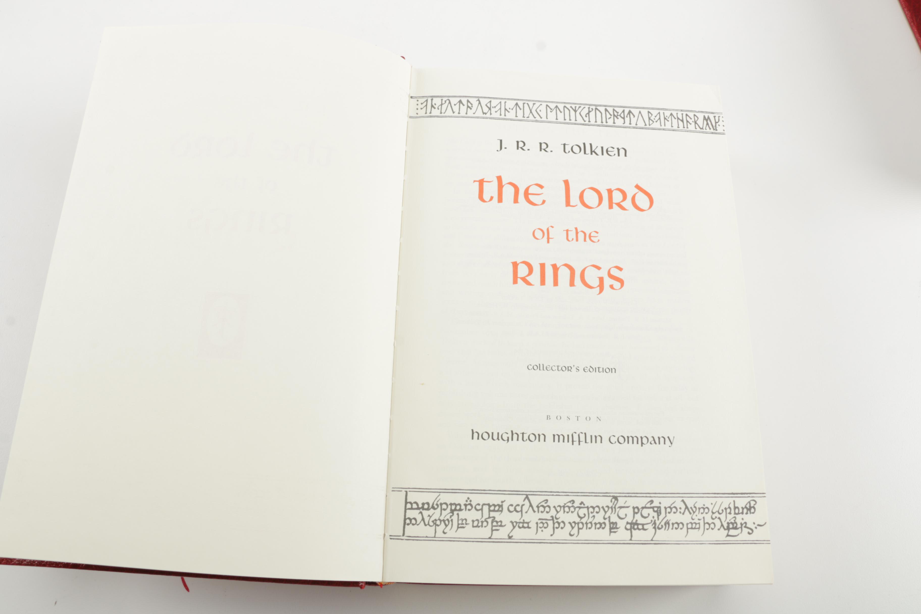 Collector Edition of "The Hobbit' and "The Lord of the Rings" by J.R.R. Tolkien