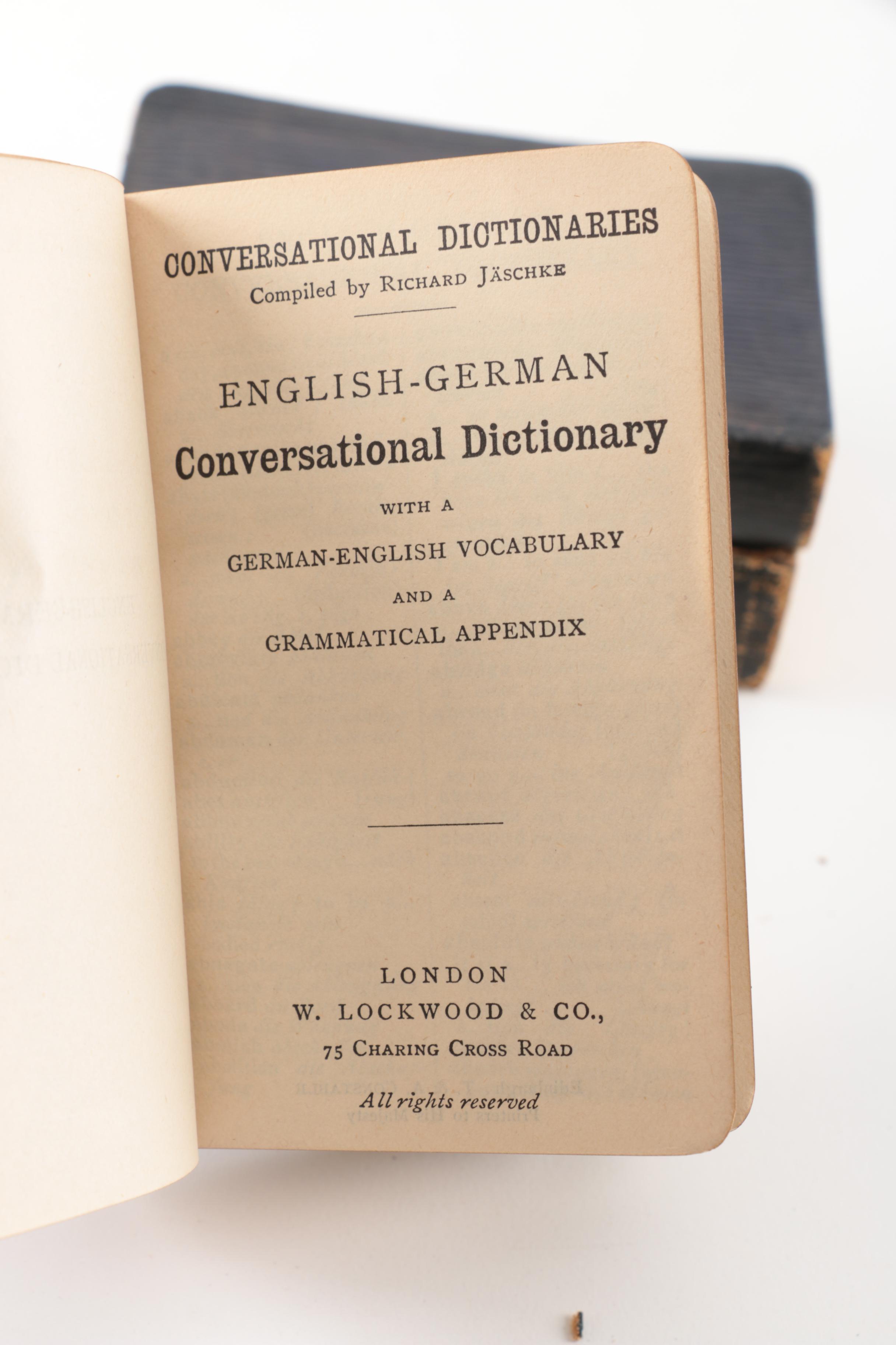 Vintage English, German, Italian, and Spanish Pocket Dictionaries