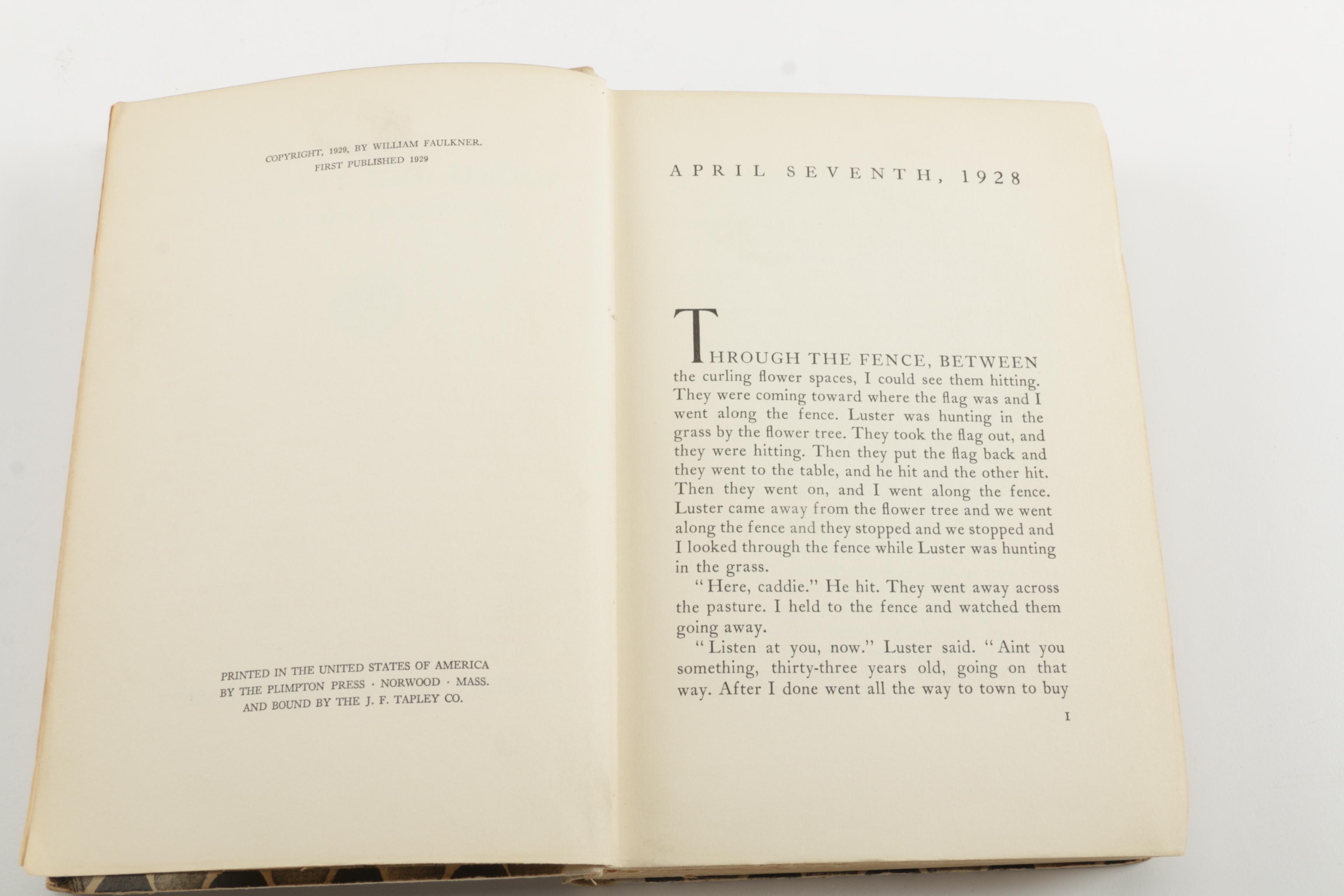 Collection of Vintage Books Including First Edition of "The Sound and the Fury"