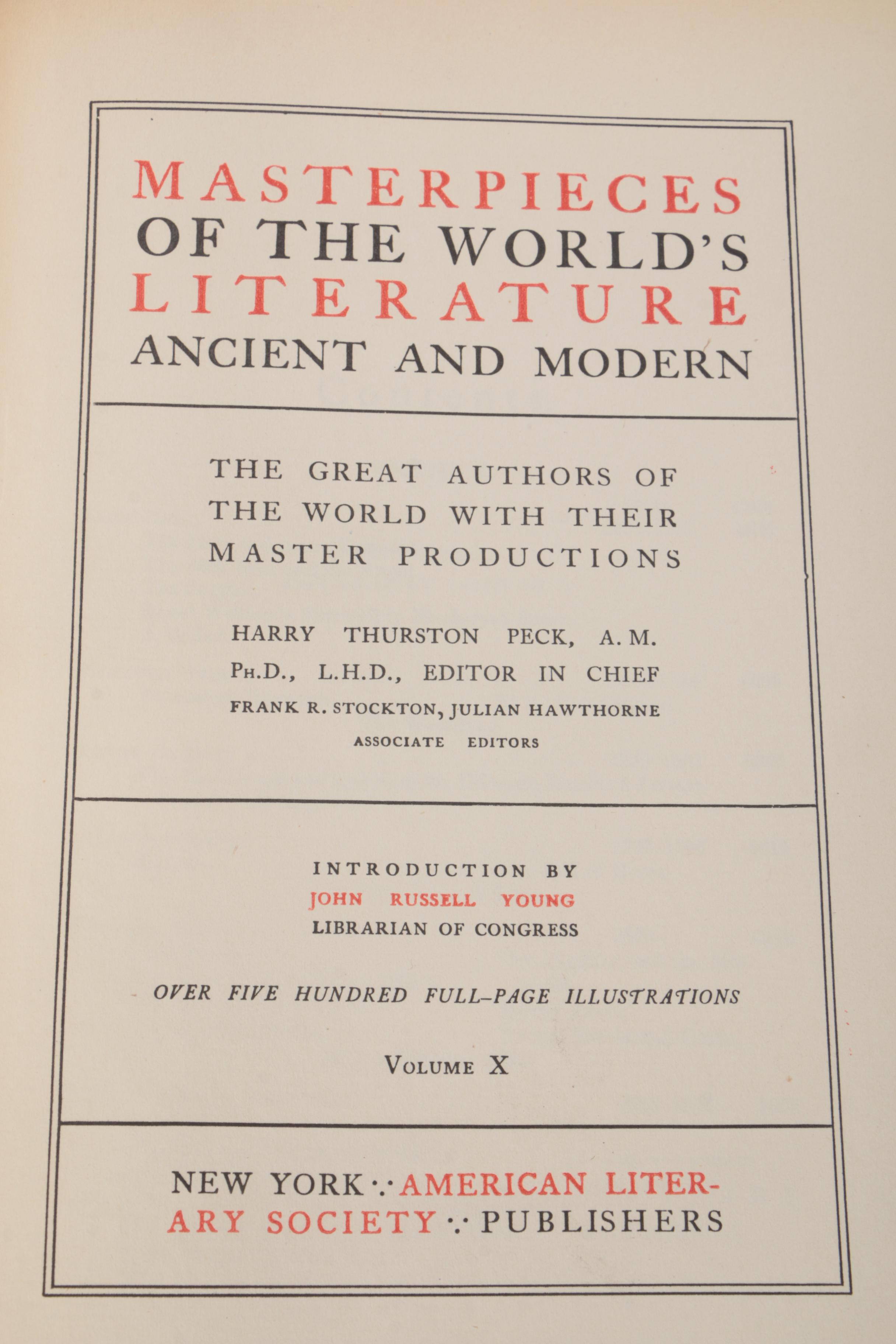 Eleven Volume "Masterpieces of the World" Collection