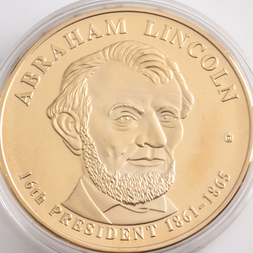 2009 Abraham Lincoln Commemorative 24K Gold Plated Medal