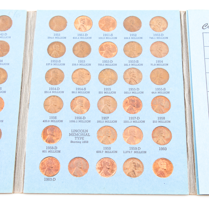 Group of Whitman Indian Head and Lincoln coin folders