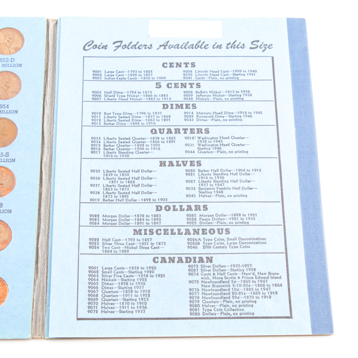 Group of Whitman Indian Head and Lincoln coin folders