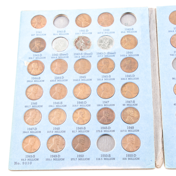 Group of Whitman Indian Head and Lincoln coin folders