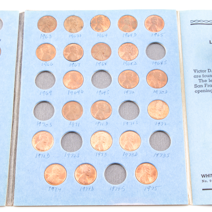 Group of Whitman Indian Head and Lincoln coin folders