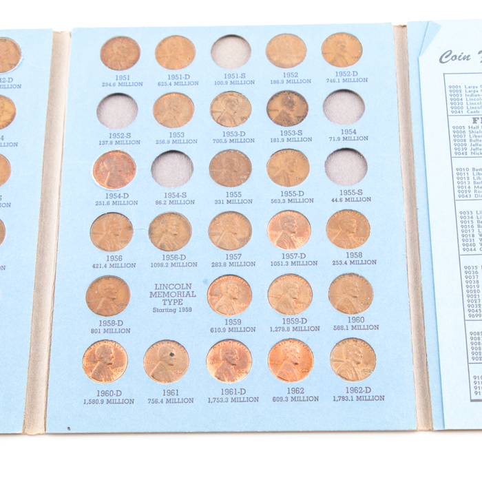 Group of Whitman Indian Head and Lincoln coin folders