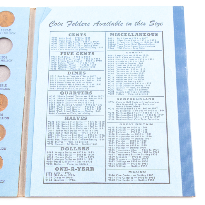 Group of Whitman Indian Head and Lincoln coin folders