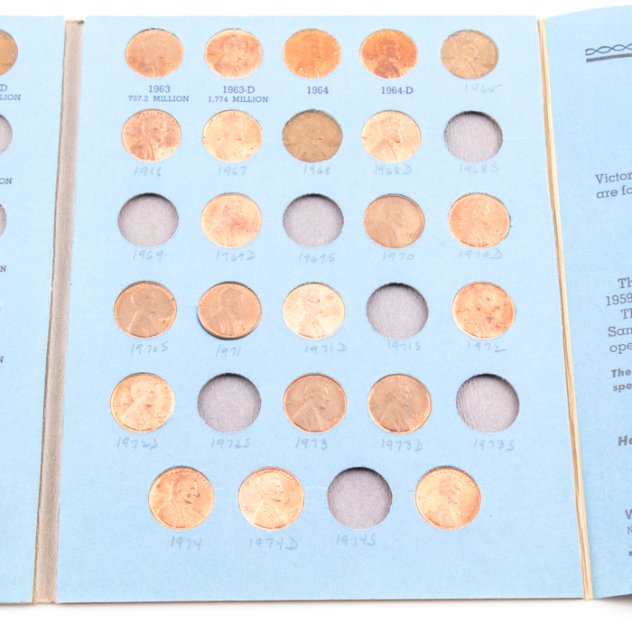 Group of Whitman Indian Head and Lincoln coin folders