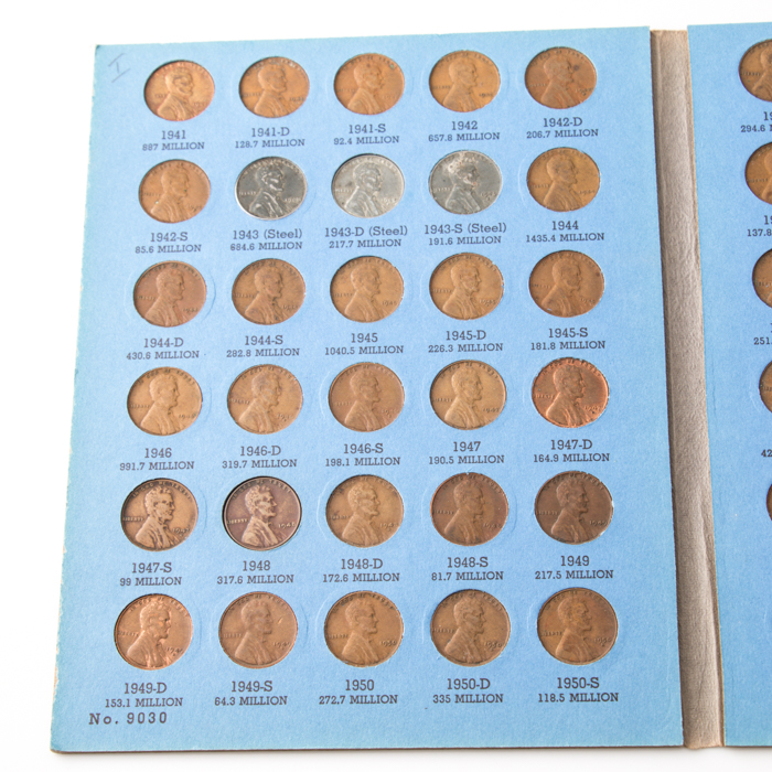 Group of Whitman Indian Head and Lincoln coin folders