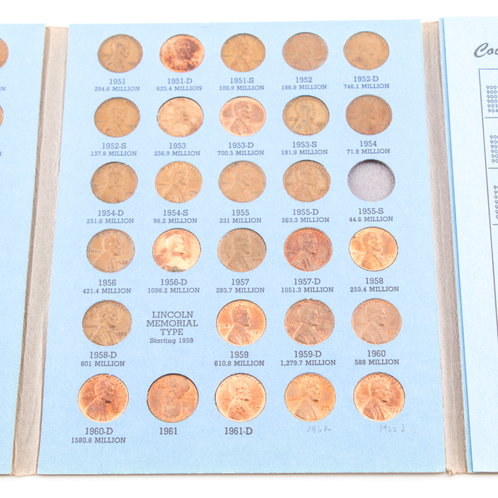 Group of Whitman Indian Head and Lincoln coin folders