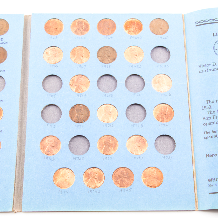 Group of Whitman Indian Head and Lincoln coin folders