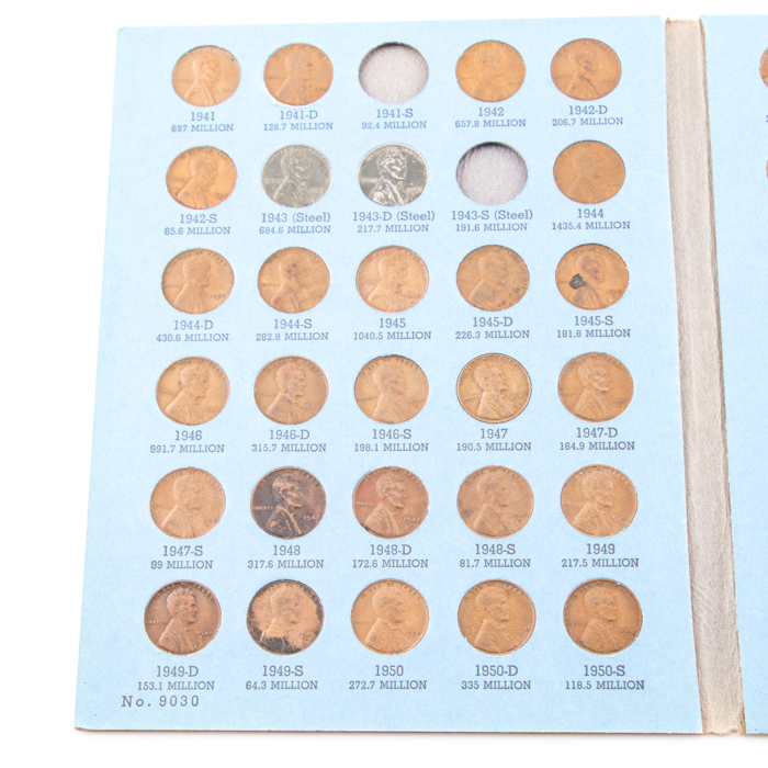 Group of Whitman Indian Head and Lincoln coin folders