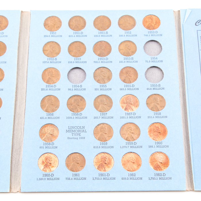 Group of Whitman Indian Head and Lincoln coin folders